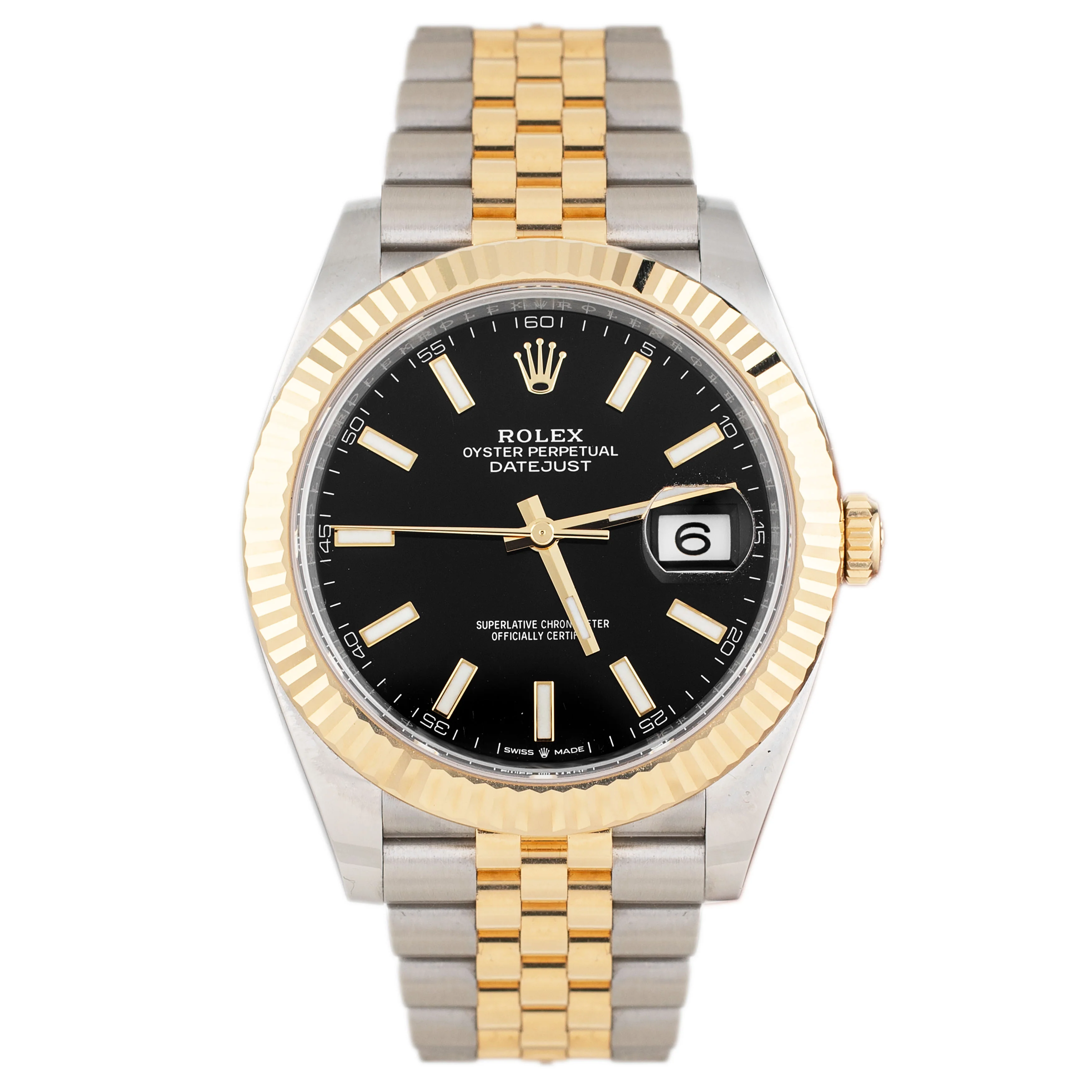 Rolex Datejust 41 Stainless Steel Yellow Gold Black Dial 41mm 126333 Full Set