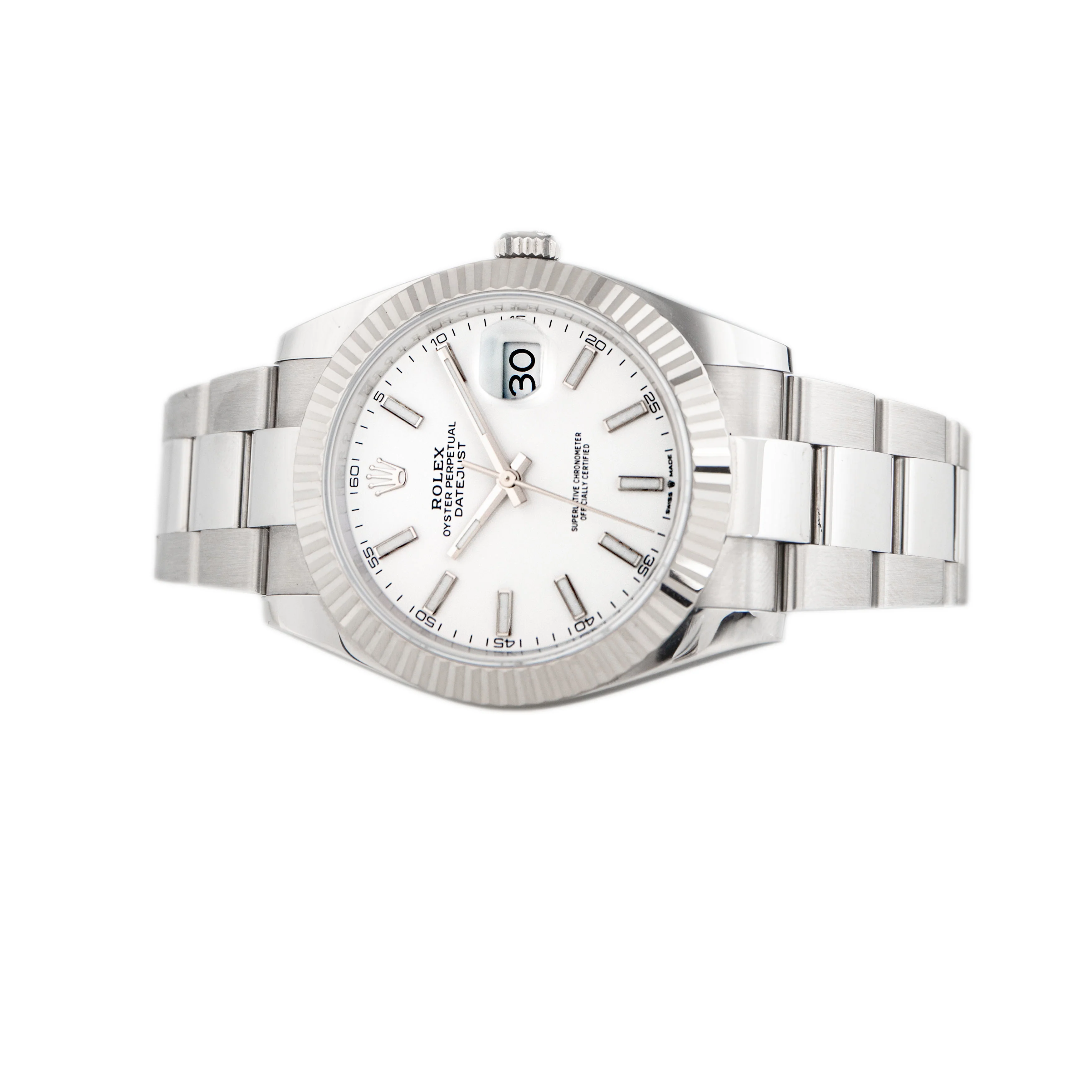 Rolex Datejust Stainless Steel White Dial Fluted Oyster 41mm 126334 Full Set - Image 3