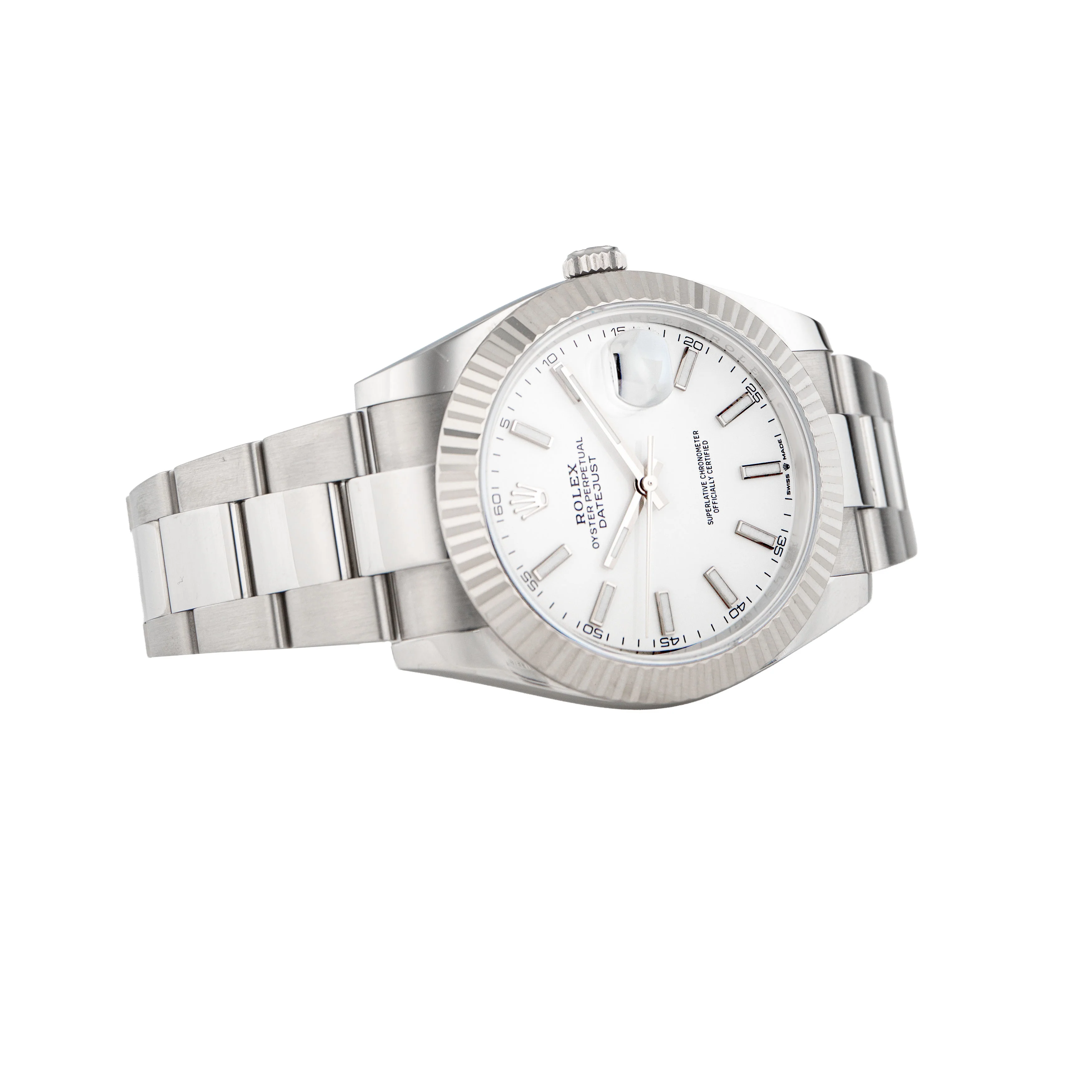 Rolex Datejust Stainless Steel White Dial Fluted Oyster 41mm 126334 Full Set - Image 4