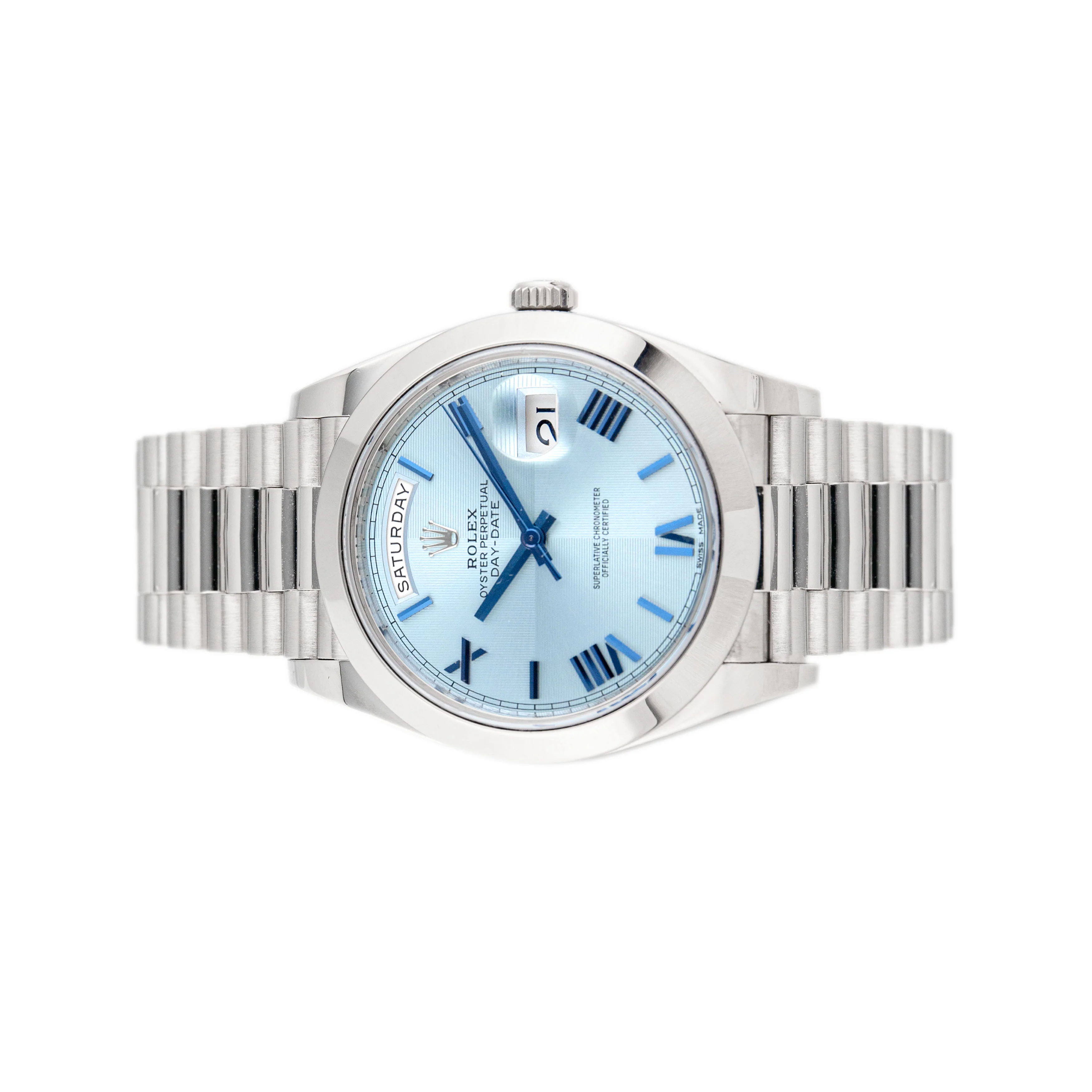 Rolex Day-Date 40 President Platinum Blue Dial 40mm 228206 Full Set - Image 2