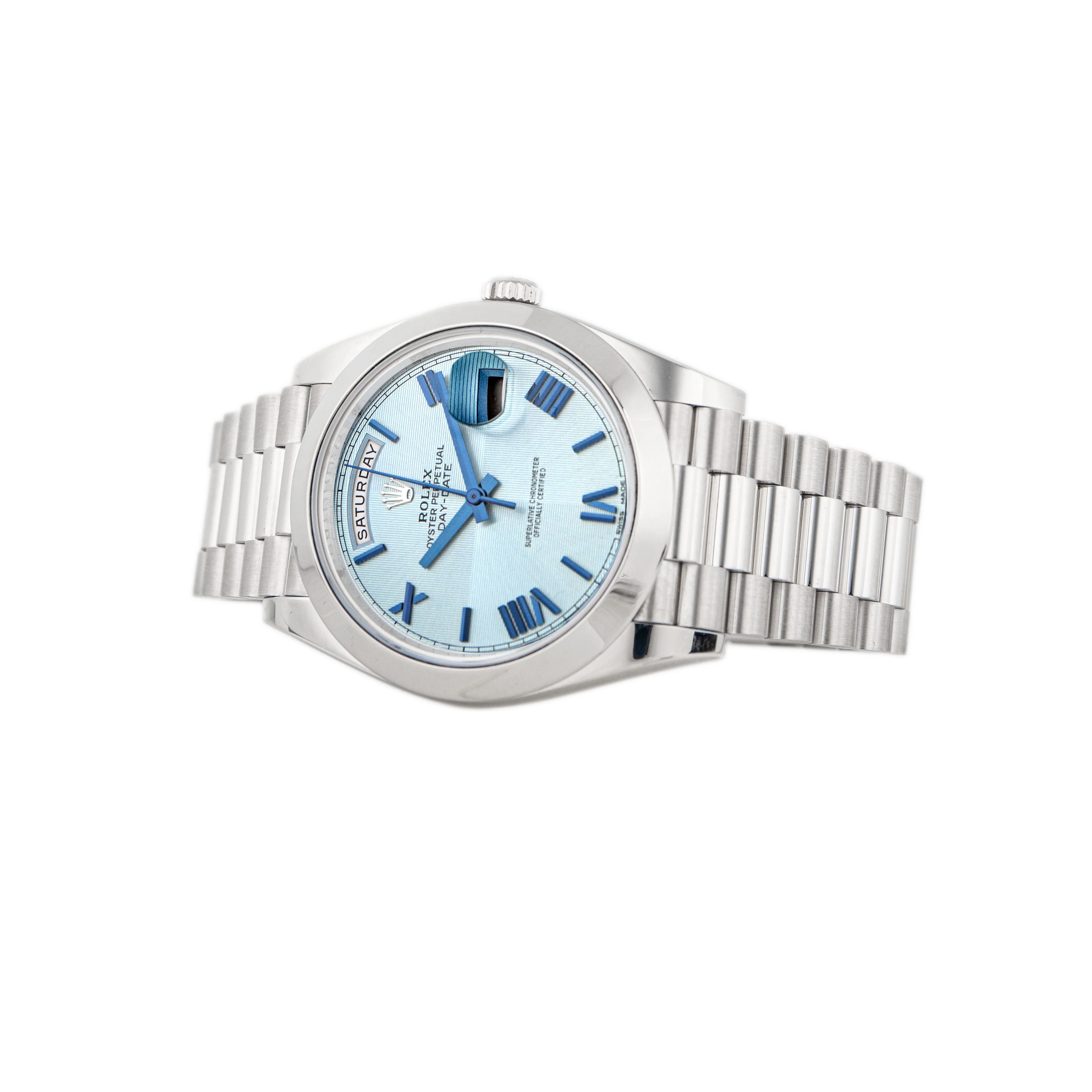 Rolex Day-Date 40 President Platinum Blue Dial 40mm 228206 Full Set - Image 3