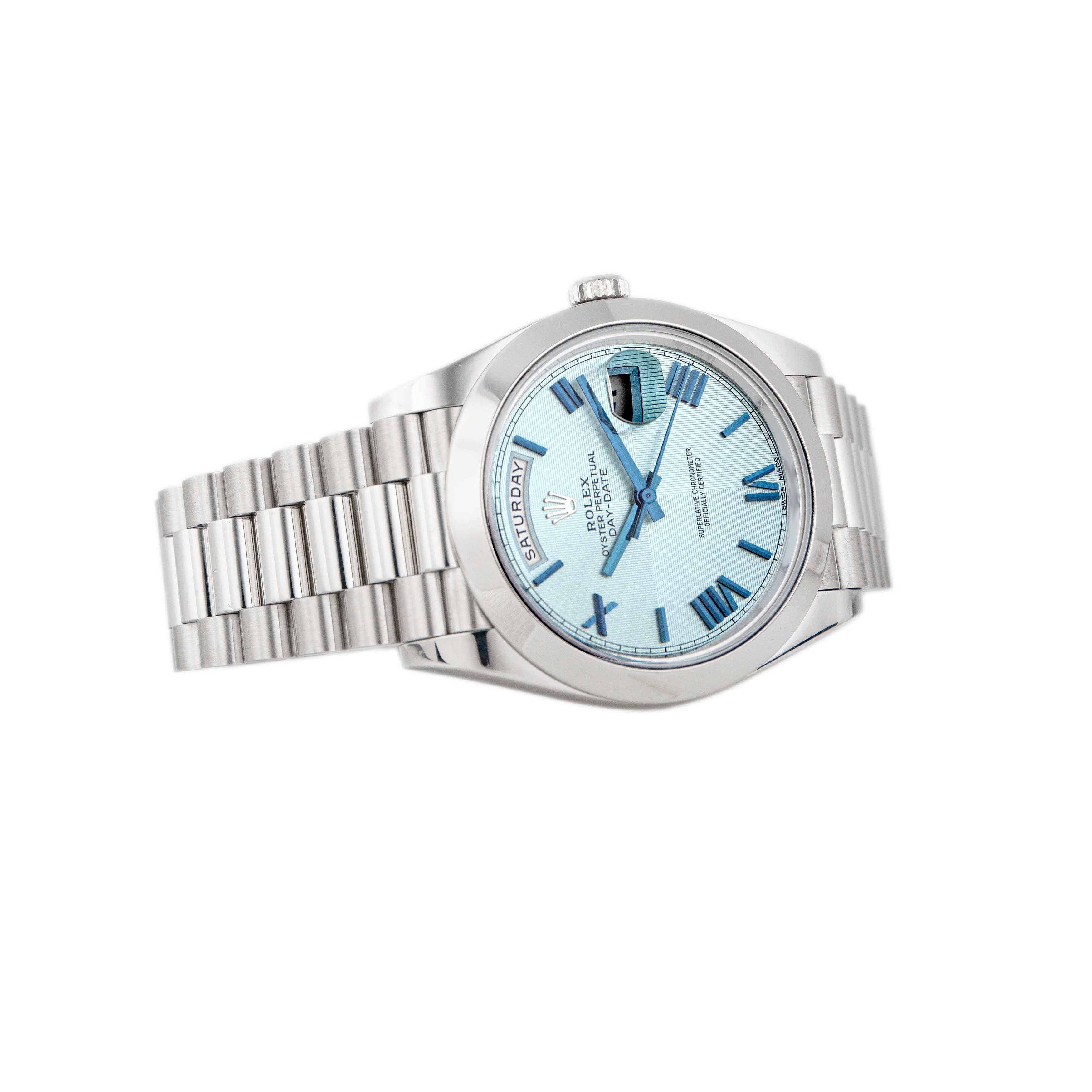 Rolex Day-Date 40 President Platinum Blue Dial 40mm 228206 Full Set - Image 4
