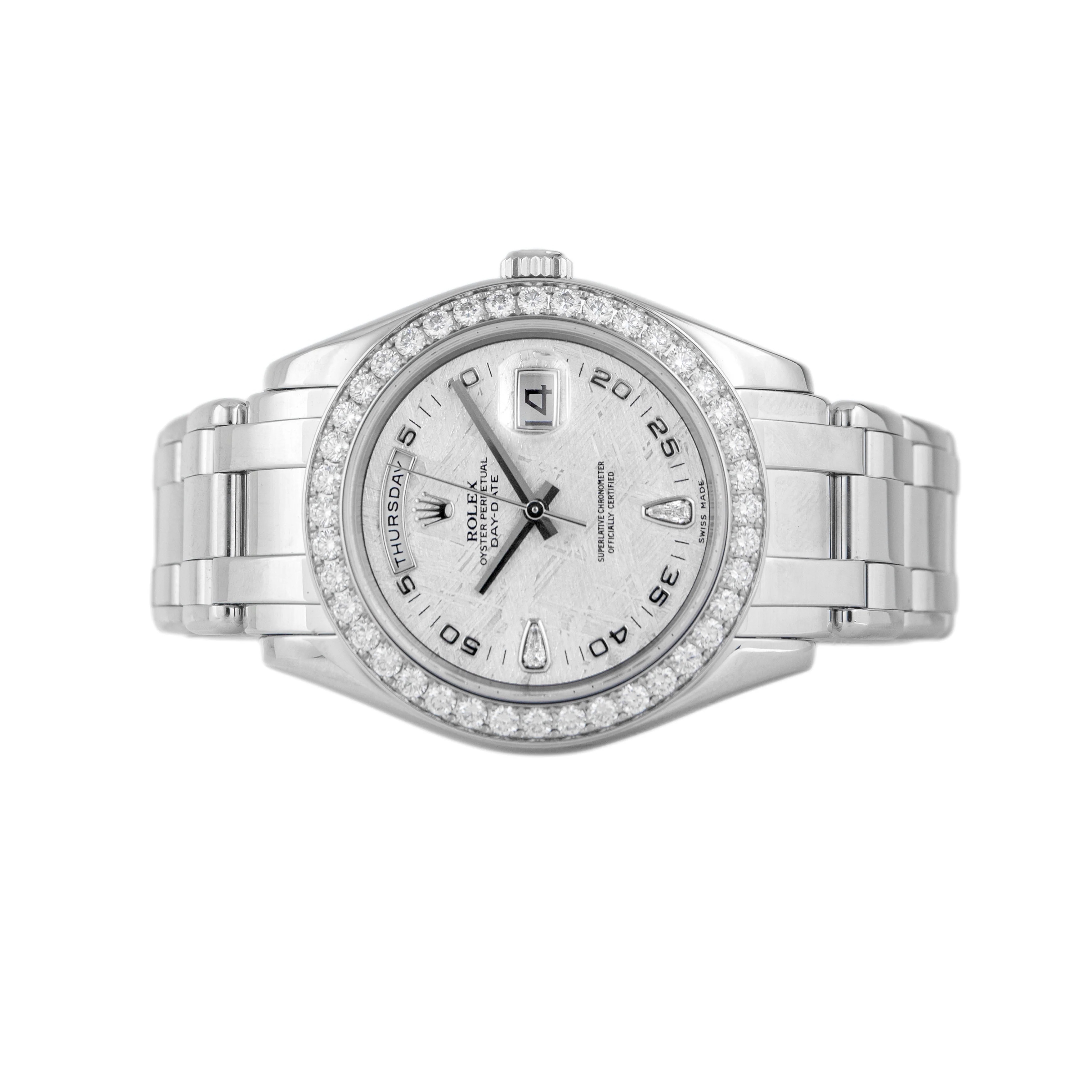 Rolex Day-Date Masterpiece Platinum Meteorite Dial 39mm 19846 Full Set - Image 2