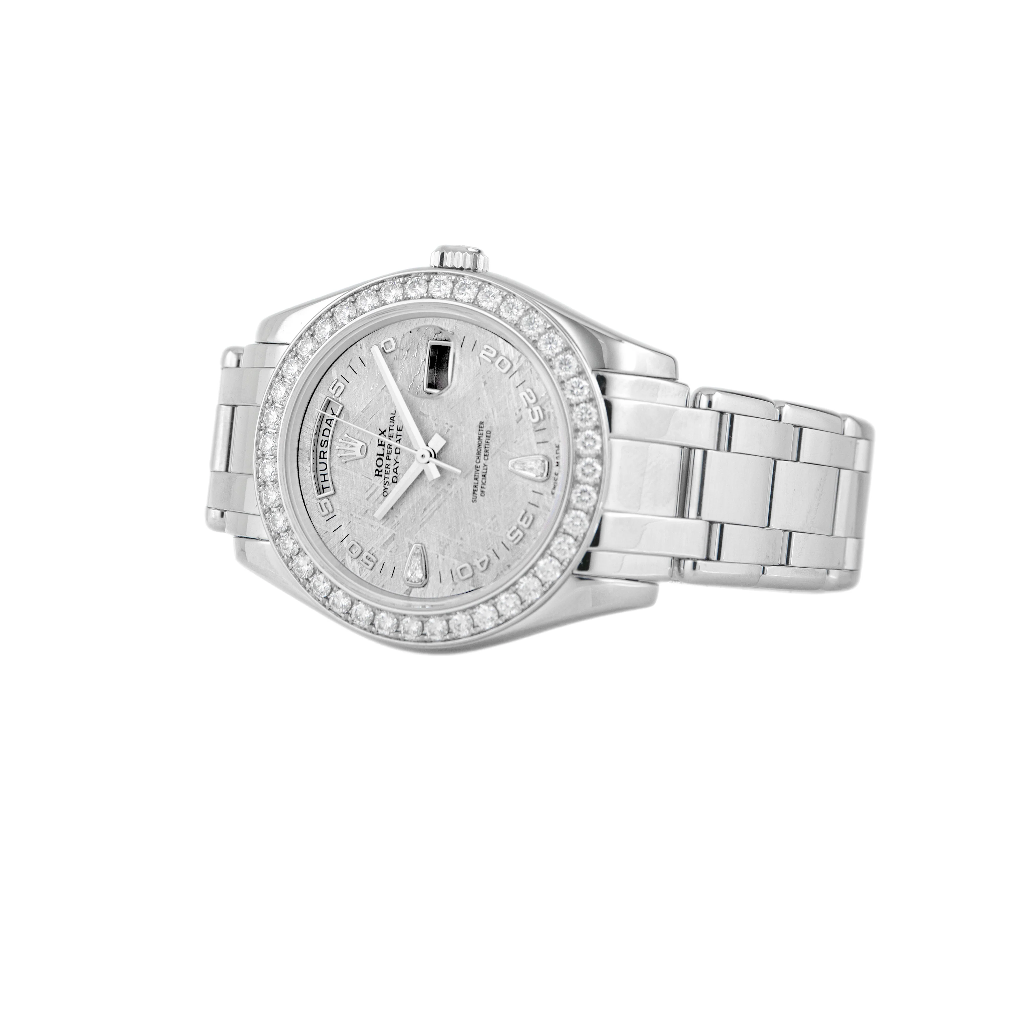 Rolex Day-Date Masterpiece Platinum Meteorite Dial 39mm 19846 Full Set - Image 3