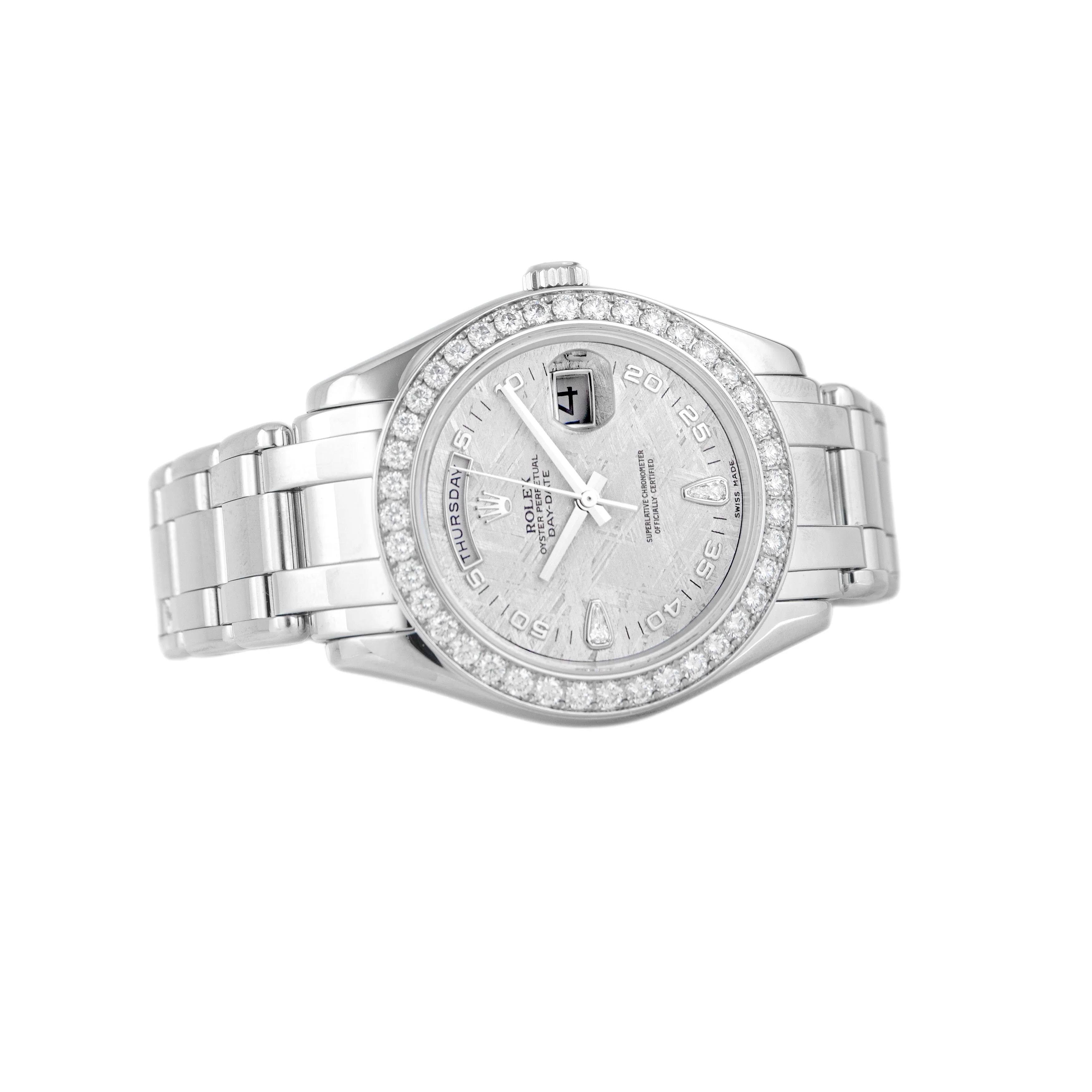 Rolex Day-Date Masterpiece Platinum Meteorite Dial 39mm 19846 Full Set - Image 4