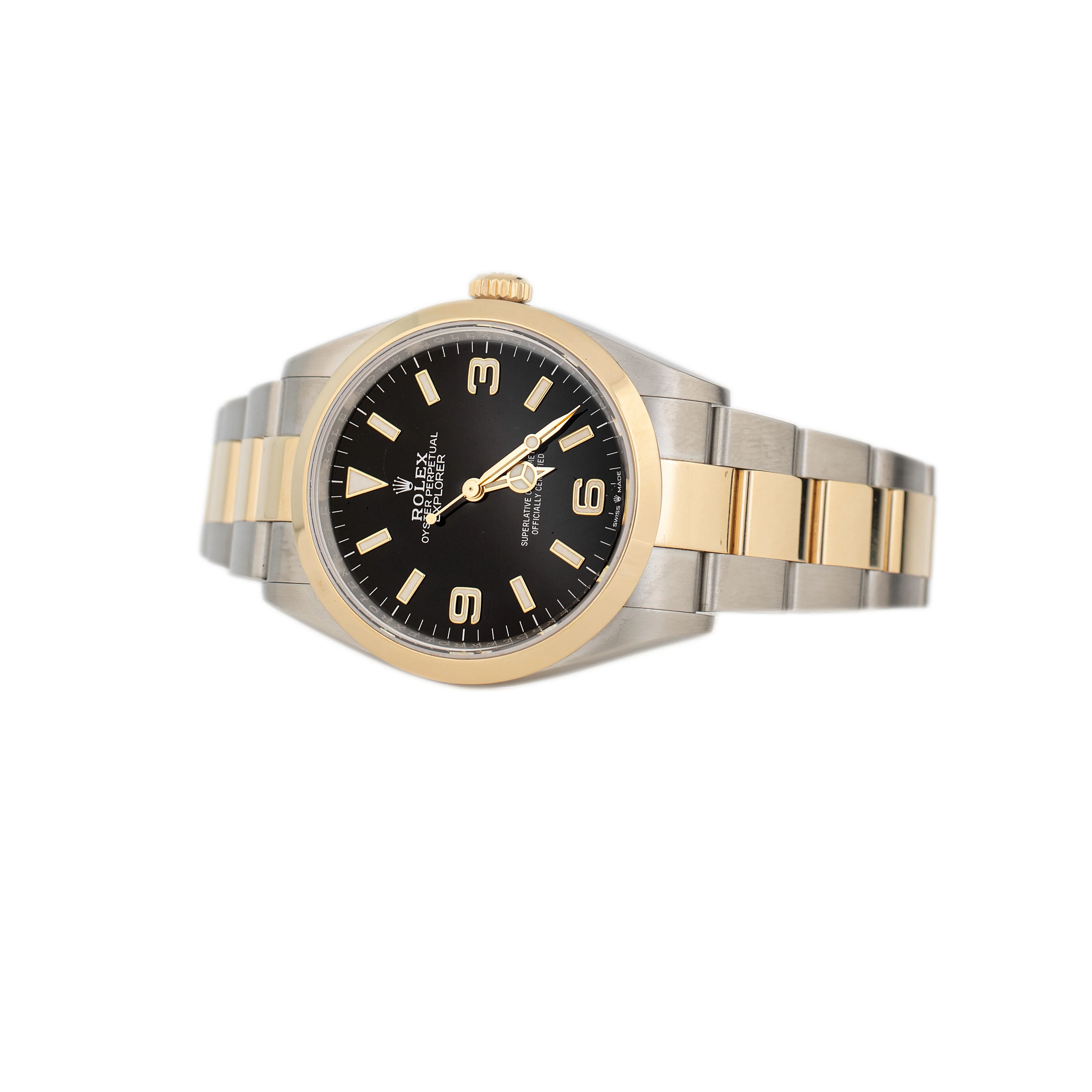 Rolex Explorer 36 Stainless steel Yellow Gold Black Dial 36mm 124273 Full Set - Image 3