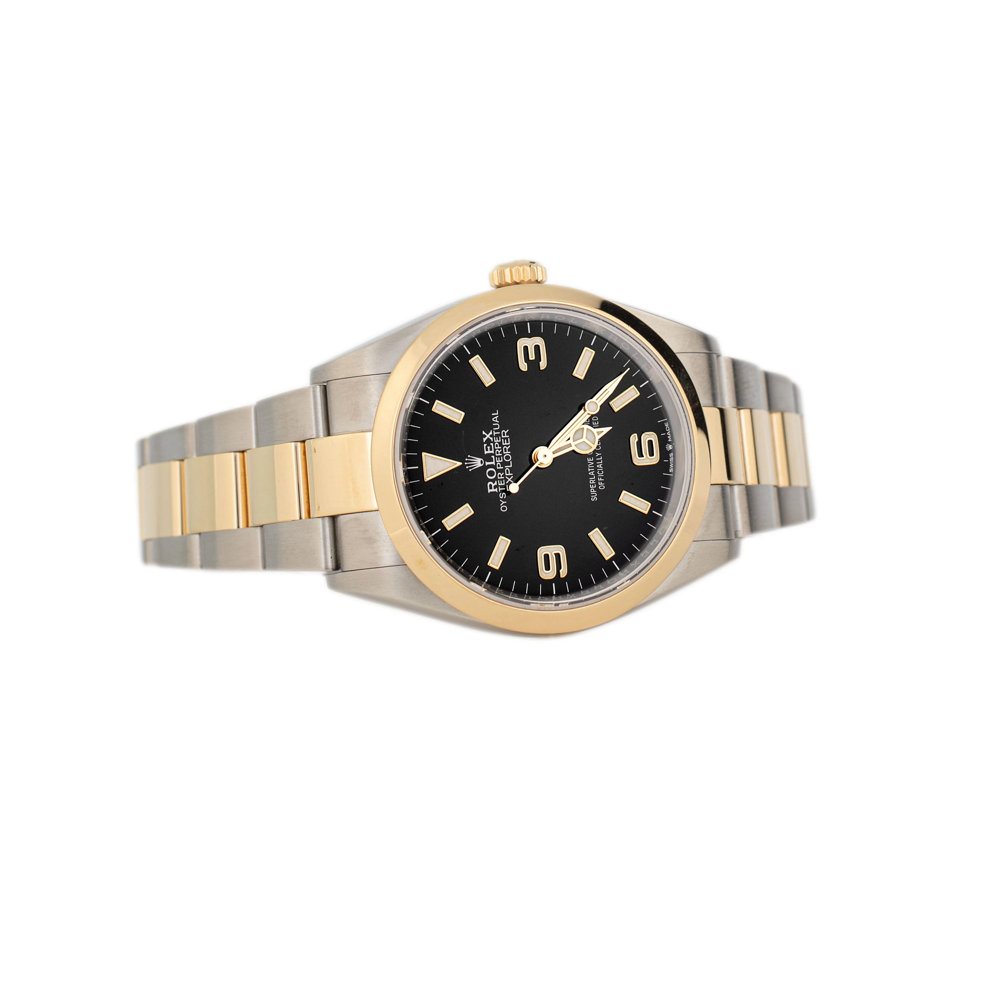 Rolex Explorer 36 Stainless steel Yellow Gold Black Dial 36mm 124273 Full Set - Image 4