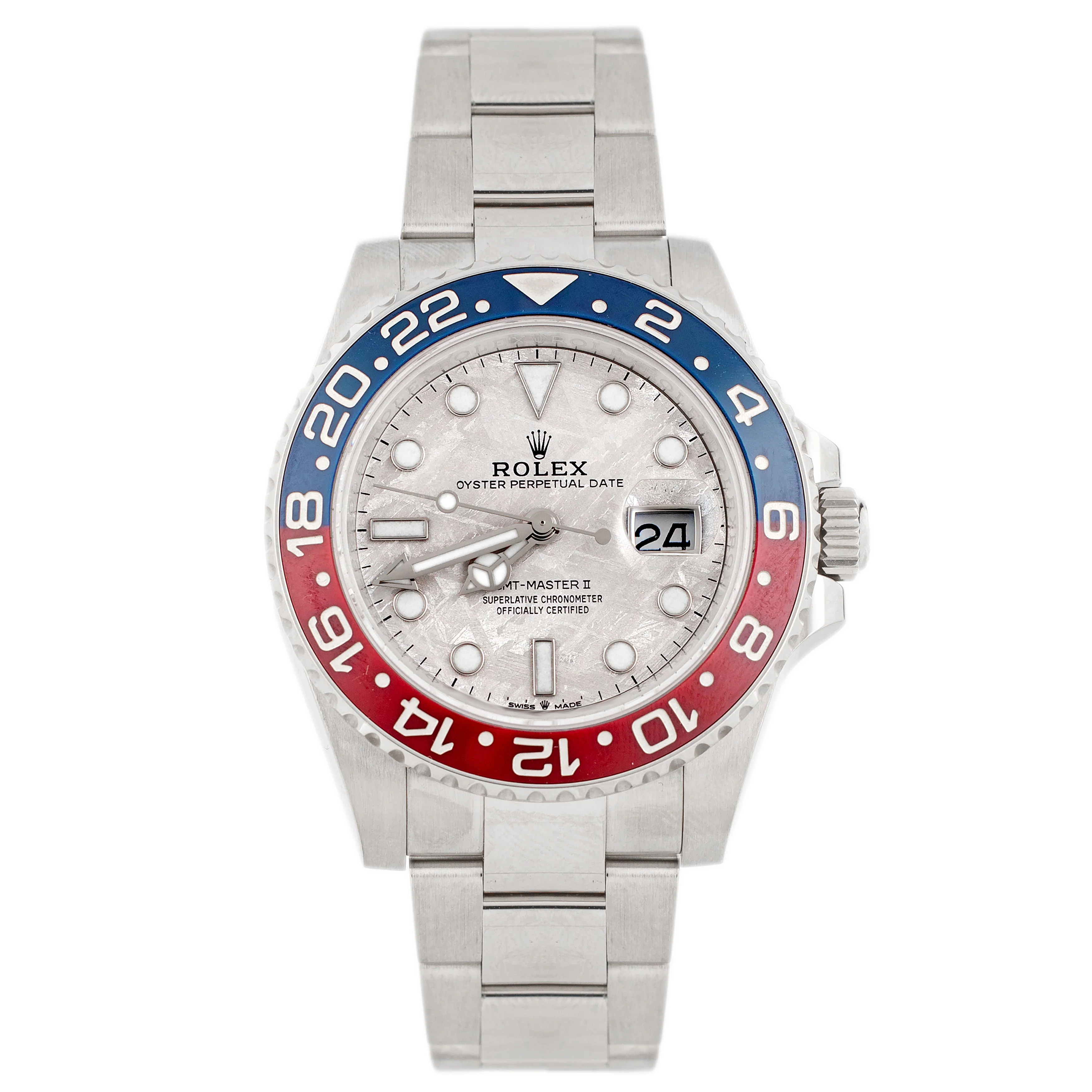 Rolex GMT-Master II Meteorite Pepsi White Gold Meteorite Dial 40mm 126719BLRO Full Set