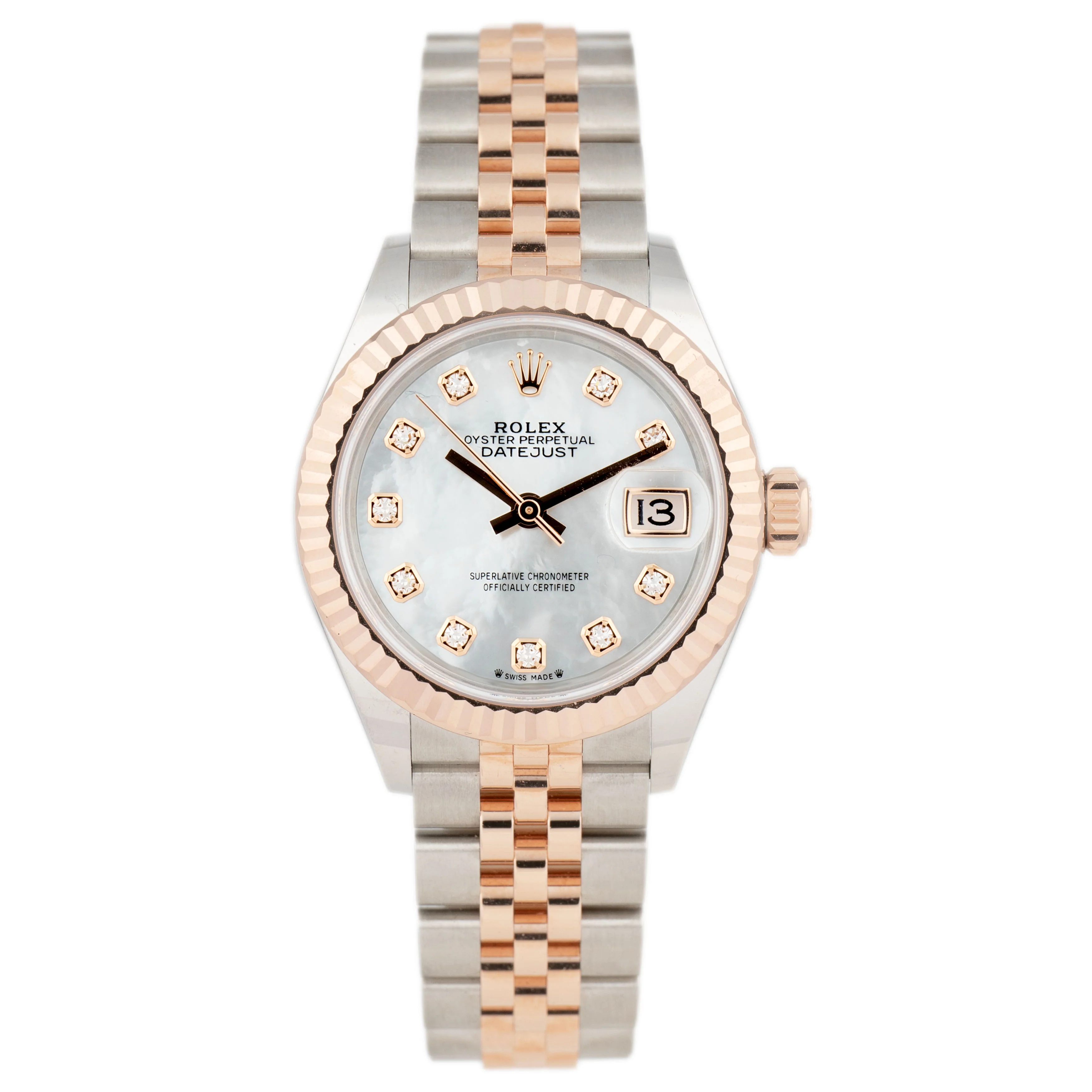 Rolex Lady Datejust Steel and Rose Gold Mother of Pearl Dial 28mm 279171 Full Set