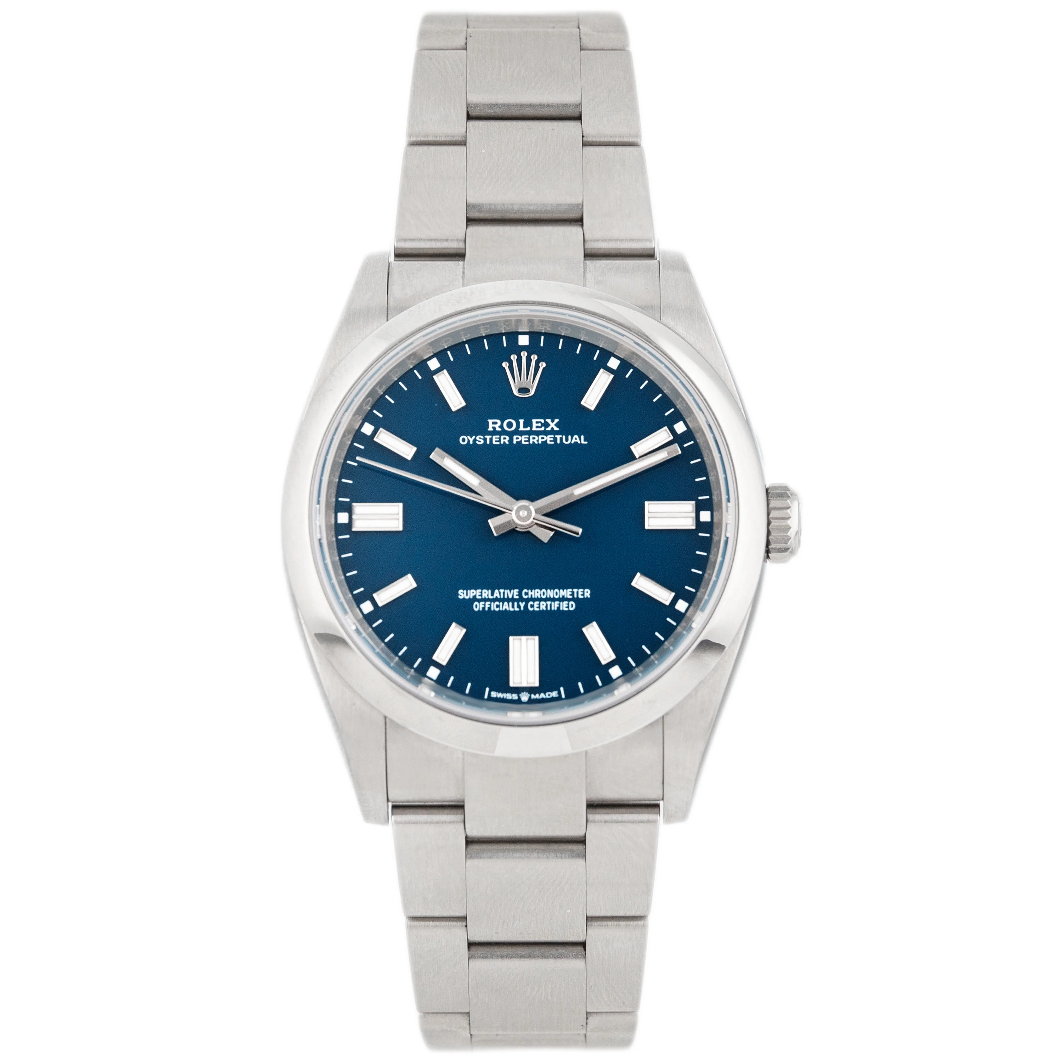Rolex Oyster Perpetual 36 Stainless Steel Blue Dial 36mm 126000 Full Set