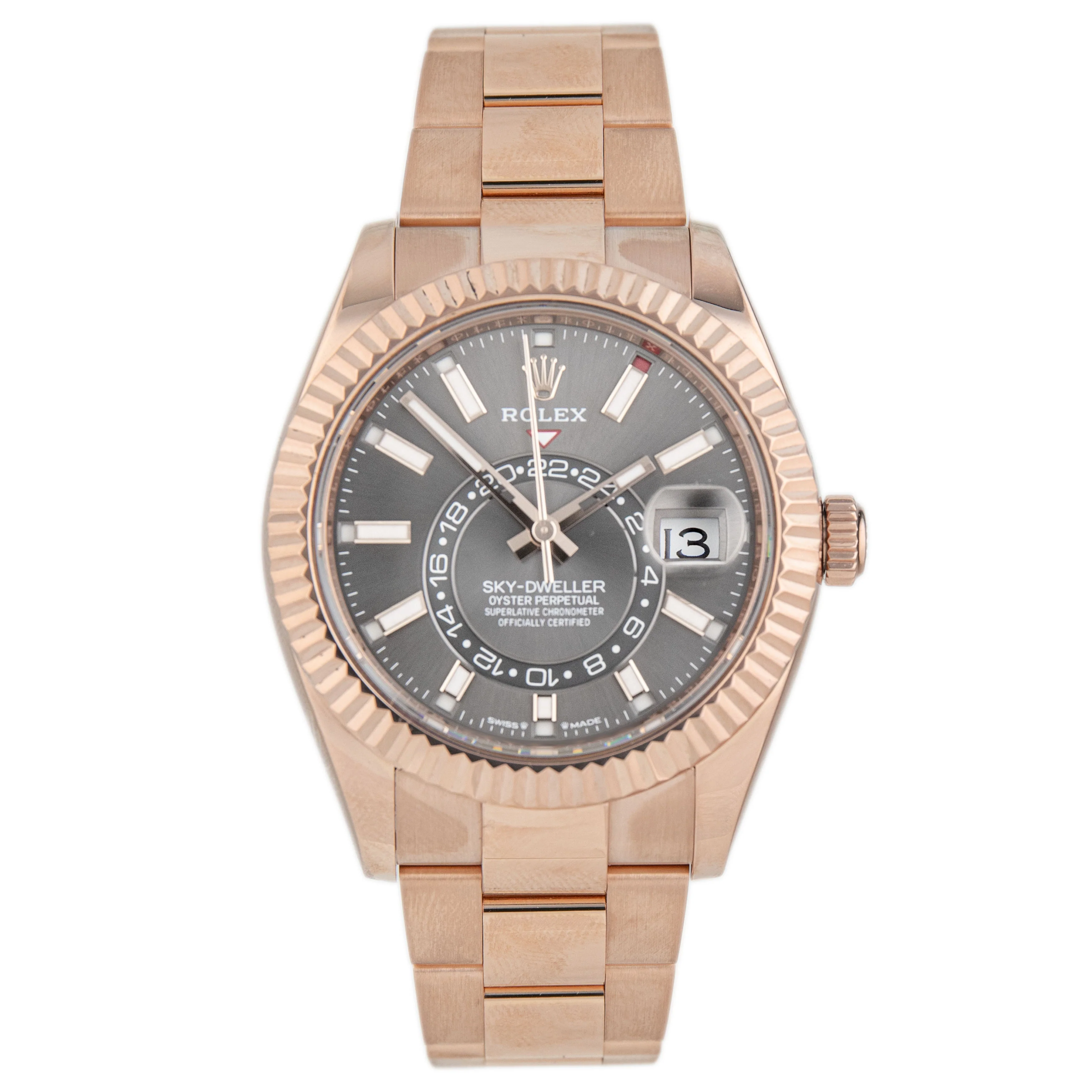 Rolex Sky-Dweller Rose Gold Gray Dial Bracelet 42mm 336935 Full Set