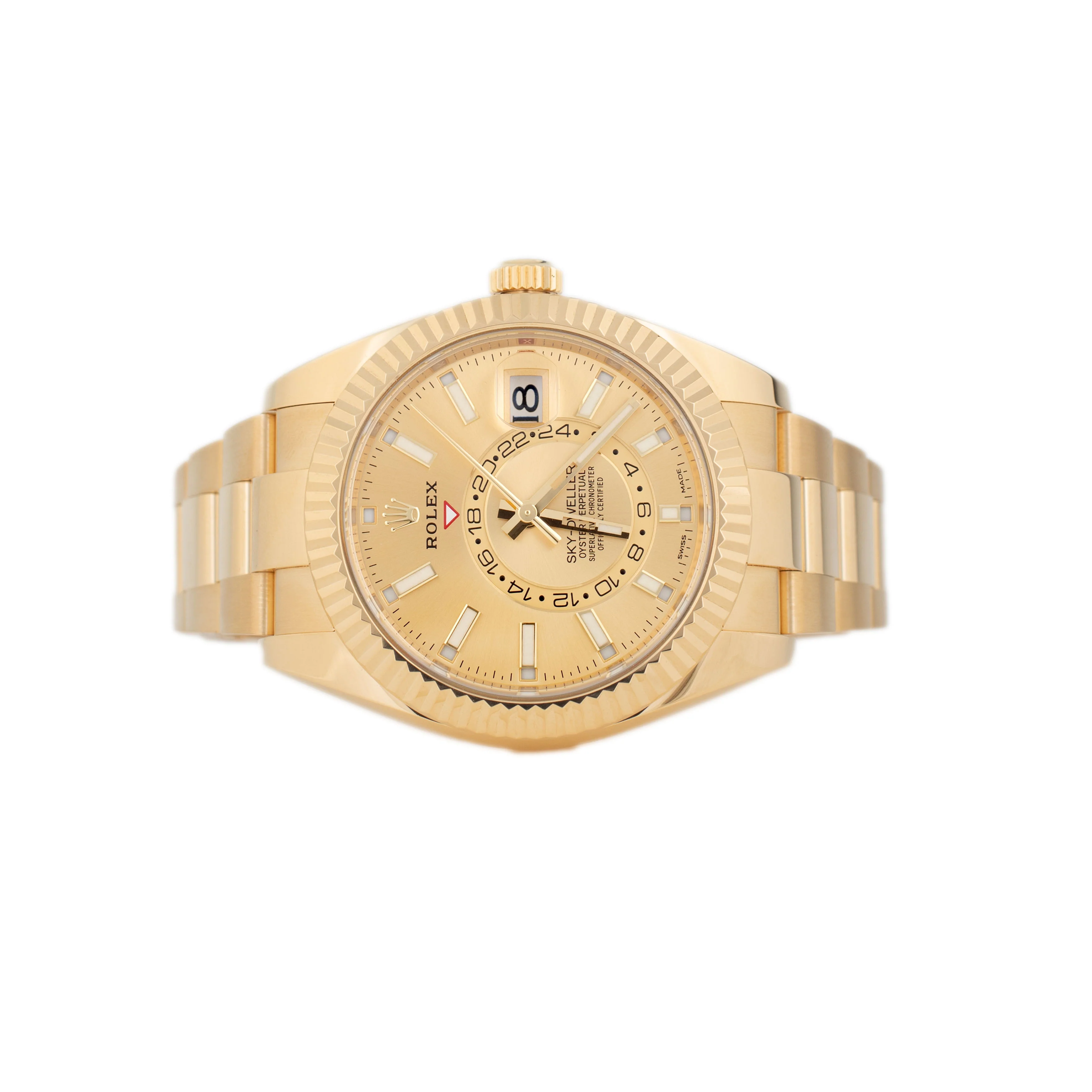 Rolex Sky-Dweller Yellow Gold Gold Dial Oyster 42mm 326938 Full Set - Image 2