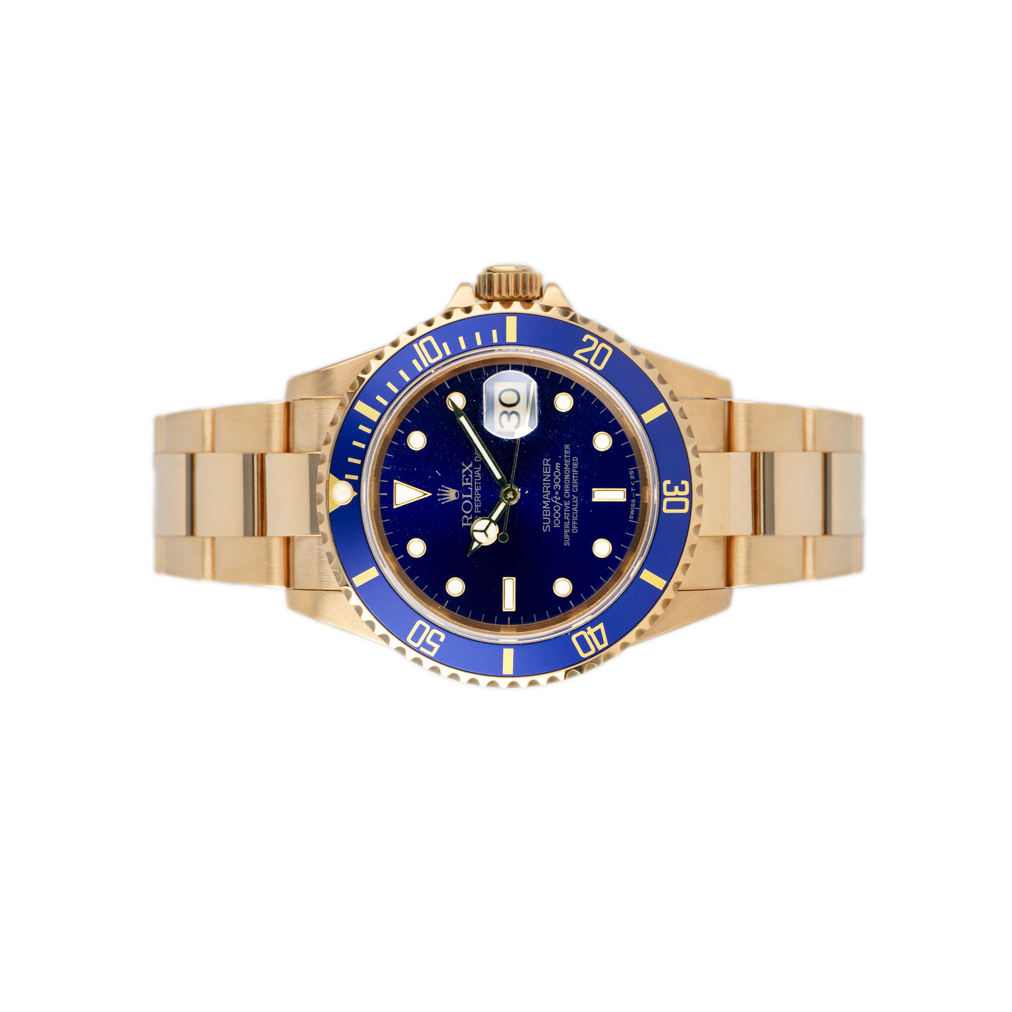 Rolex Submariner Date Bluesy Yellow Gold Blue Dial 40mm 16618LB - Image 2