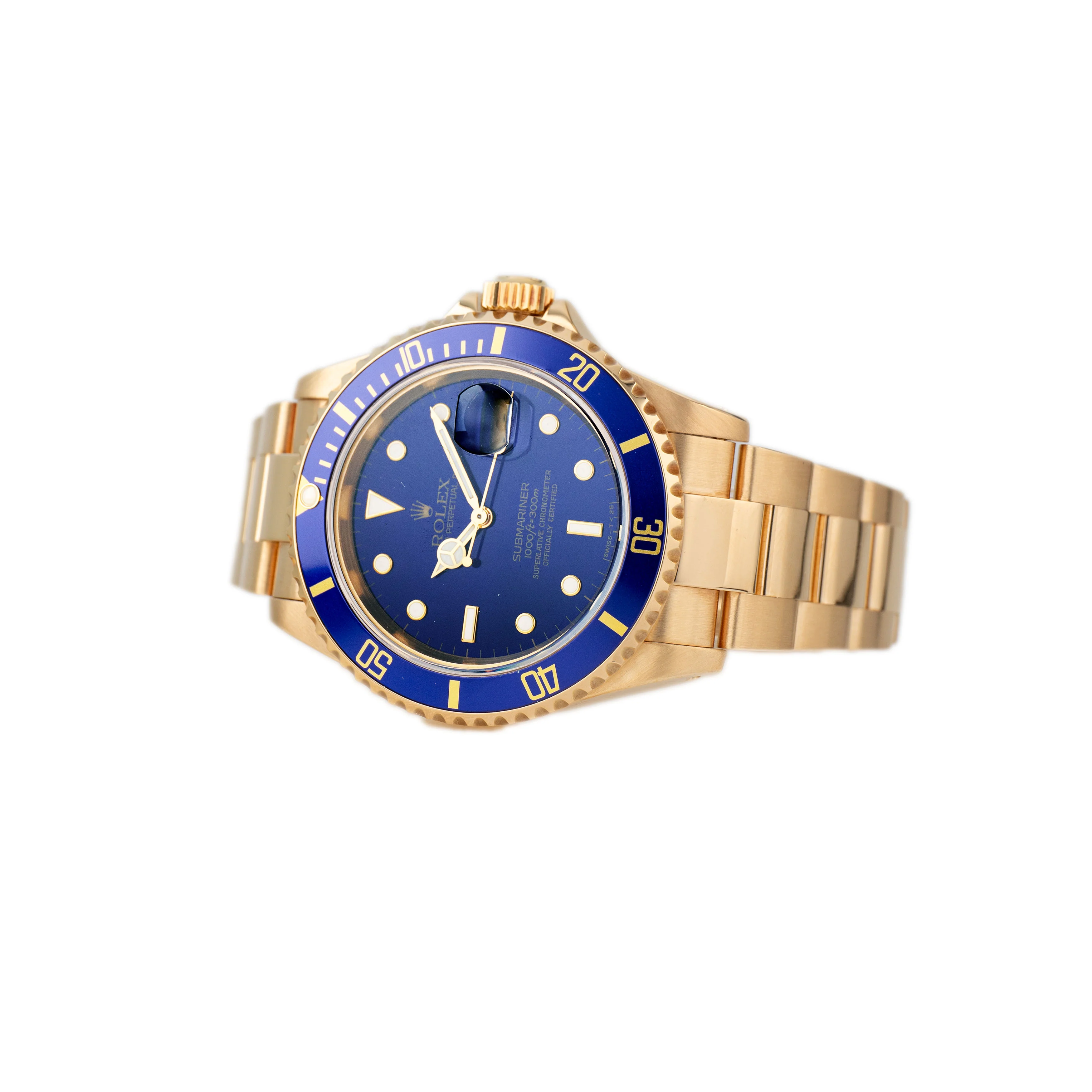 Rolex Submariner Date Bluesy Yellow Gold Blue Dial 40mm 16618LB - Image 3
