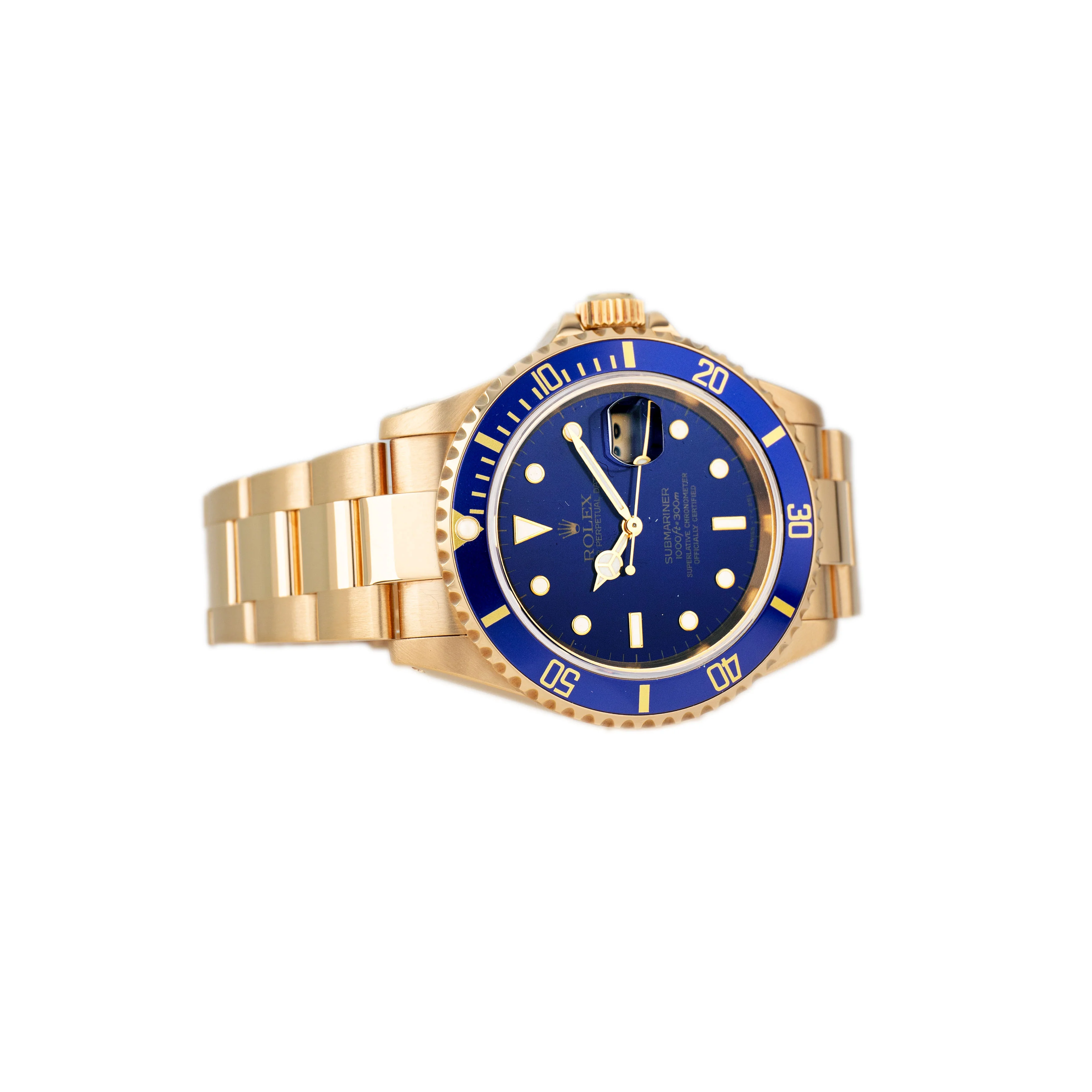 Rolex Submariner Date Bluesy Yellow Gold Blue Dial 40mm 16618LB - Image 4