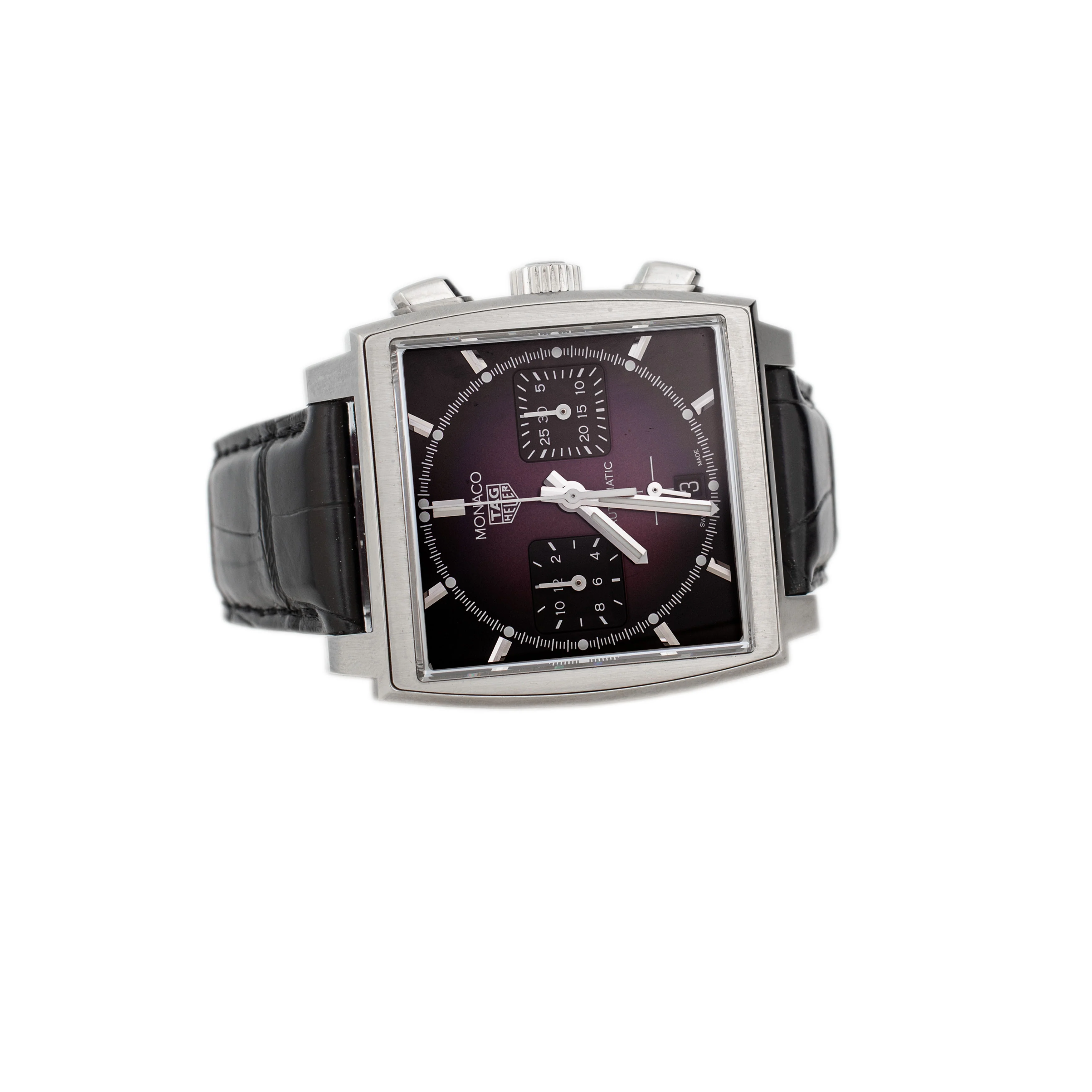 Tag Heuer Monaco Stainless Steel Purple Dial 39mm CBL2118.FC6518 Full Set - Image 4