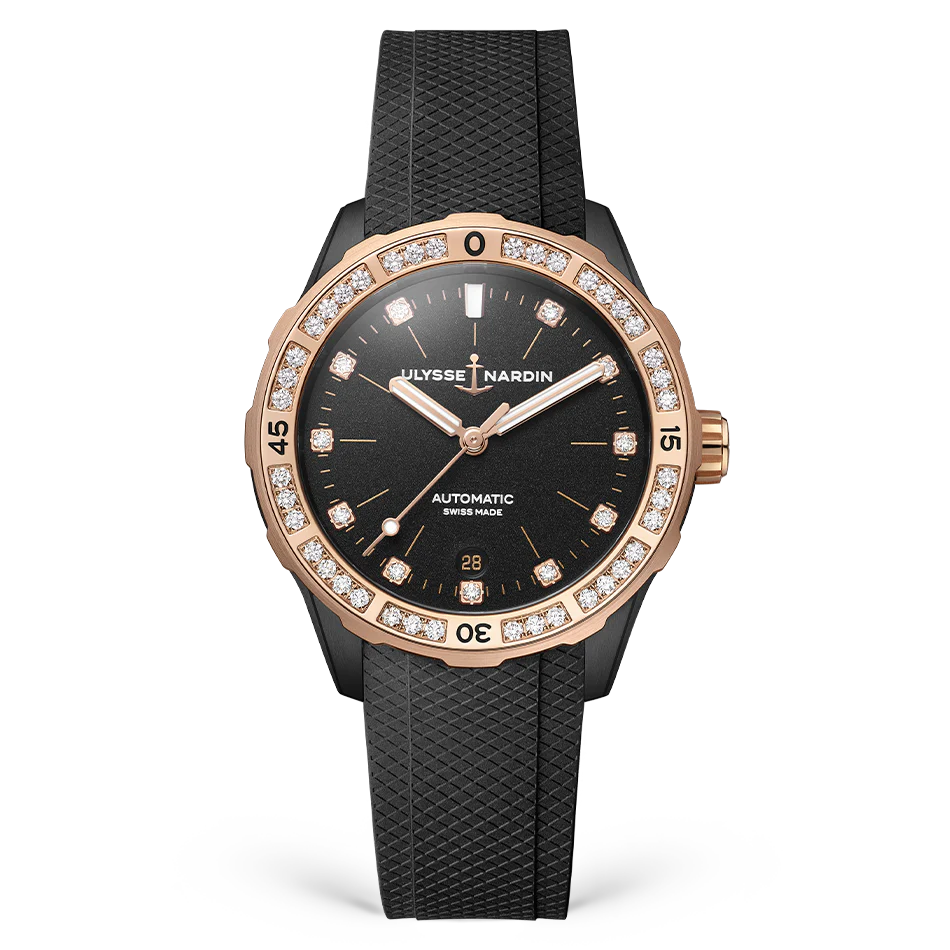 Ulysse Nardin Lady Diver Watch, 39mm Black Dial, 8165-182B-3/BLACK