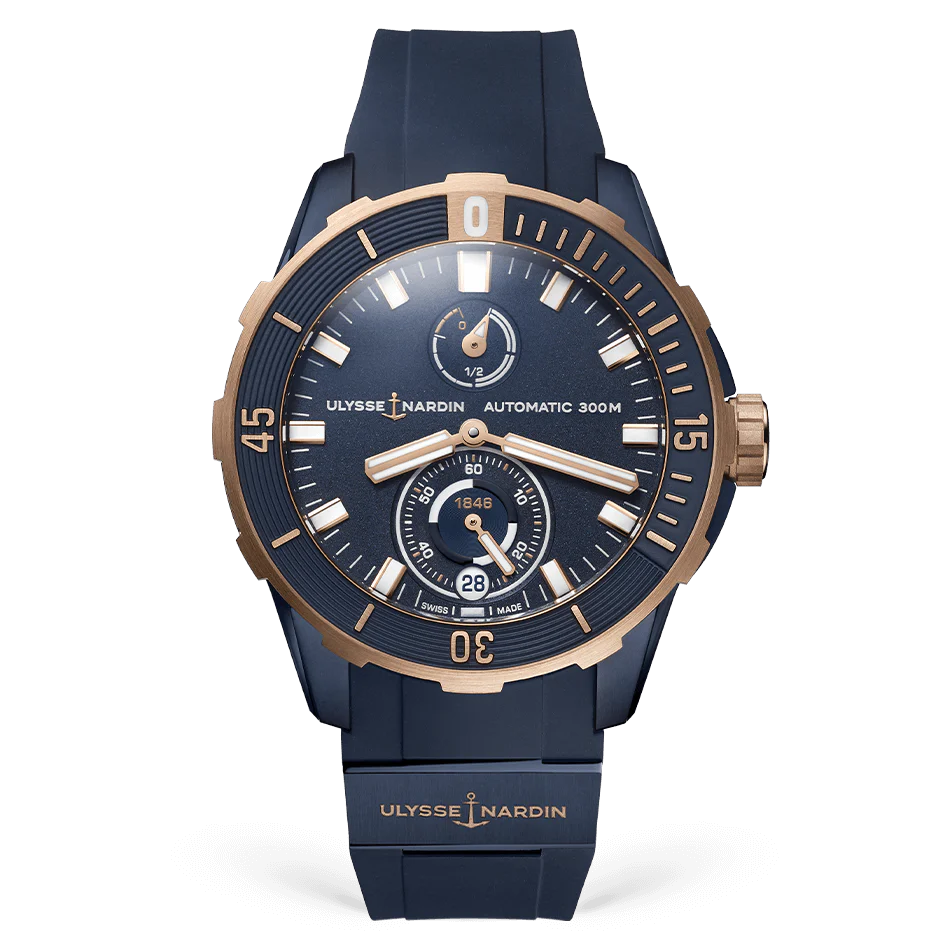 Ulysse Nardin Diver Chronometer Watch, 44mm Blue Dial, 1185-170-3/BLUE