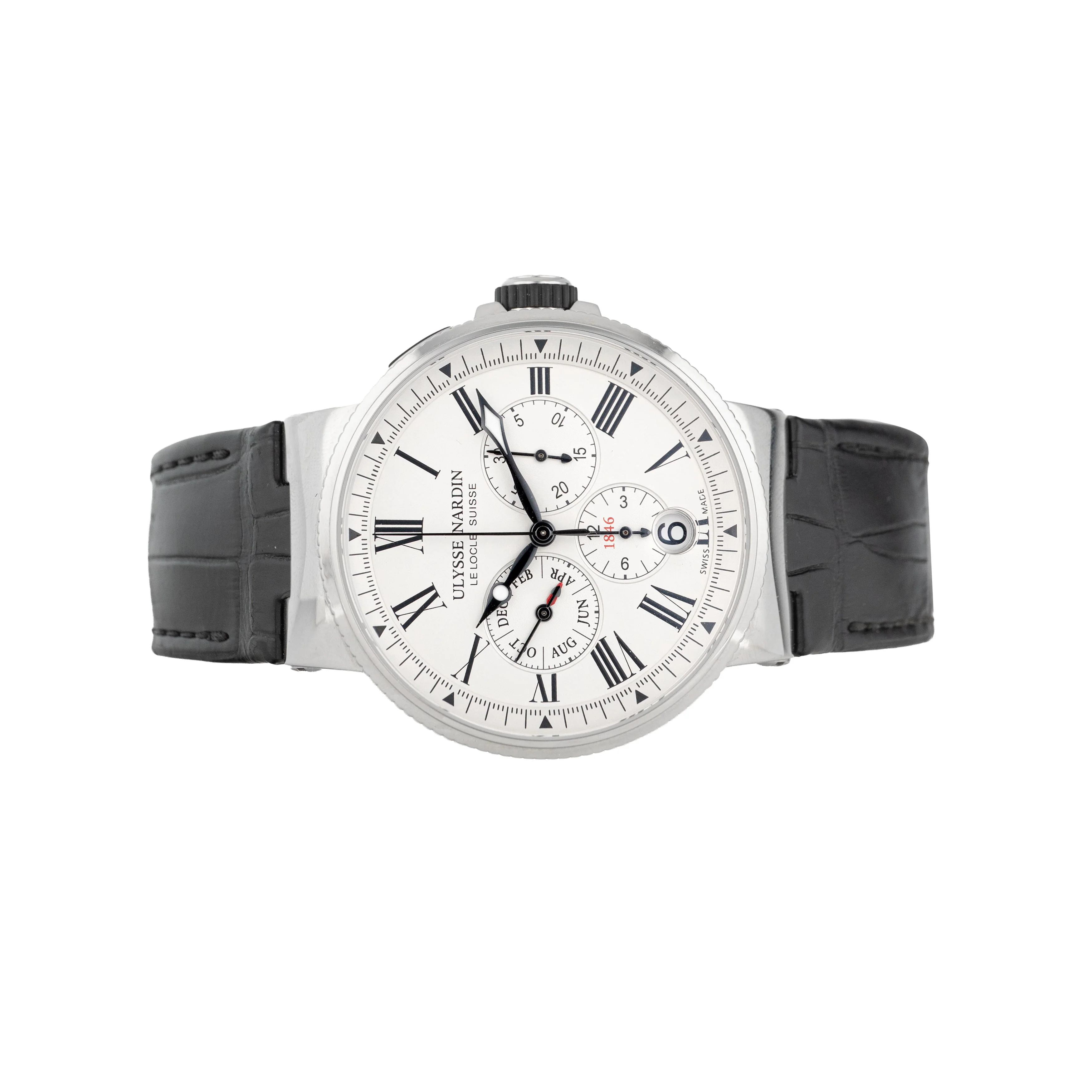 Ulysse Nardin Marine Chronograph Annual Calendar Stainless Steel White Dial 43mm 1533-150/40 Full Set - Image 2
