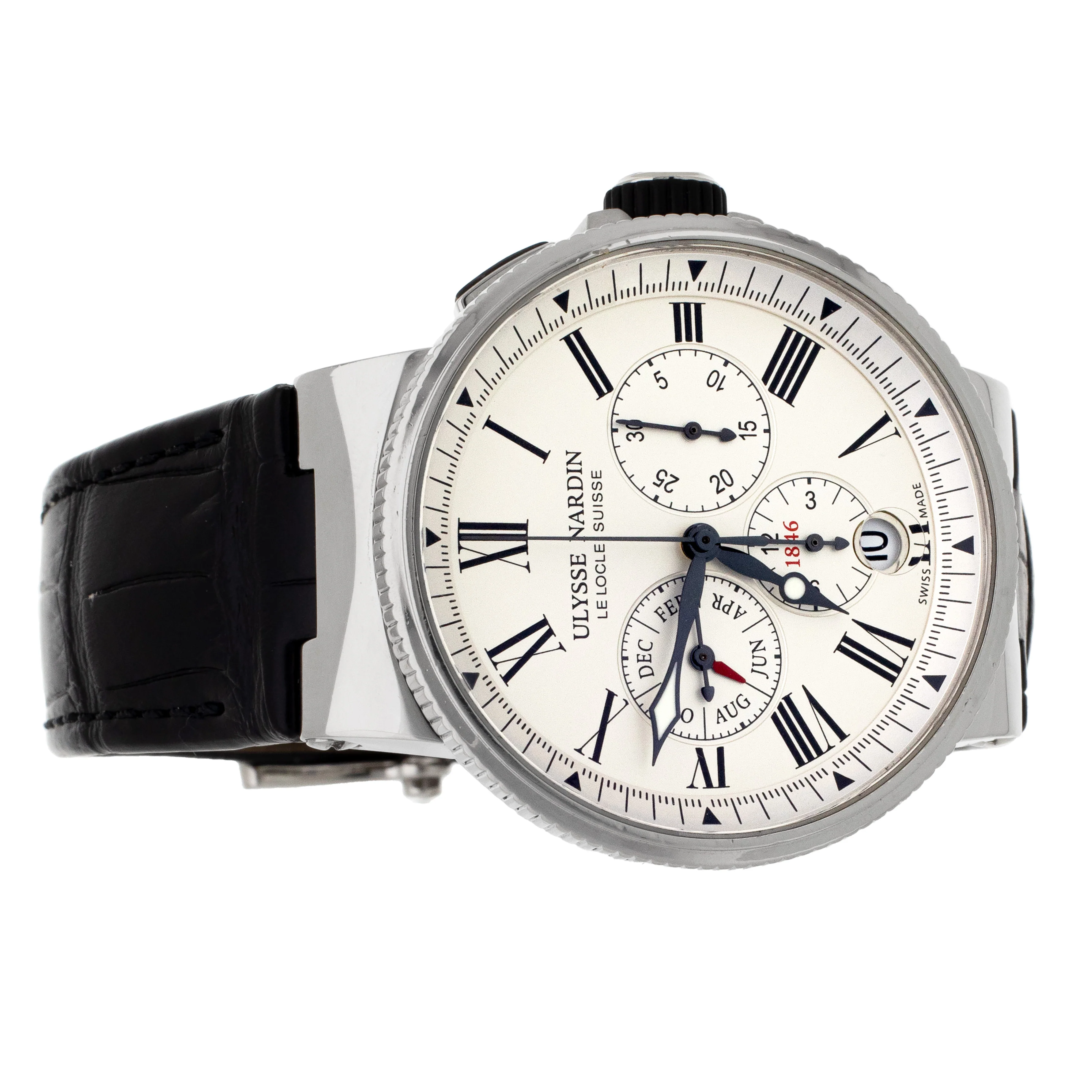 Ulysse Nardin Marine Chronograph Stainless Steel White Dial 43mm 1533-150/40 - Image 4