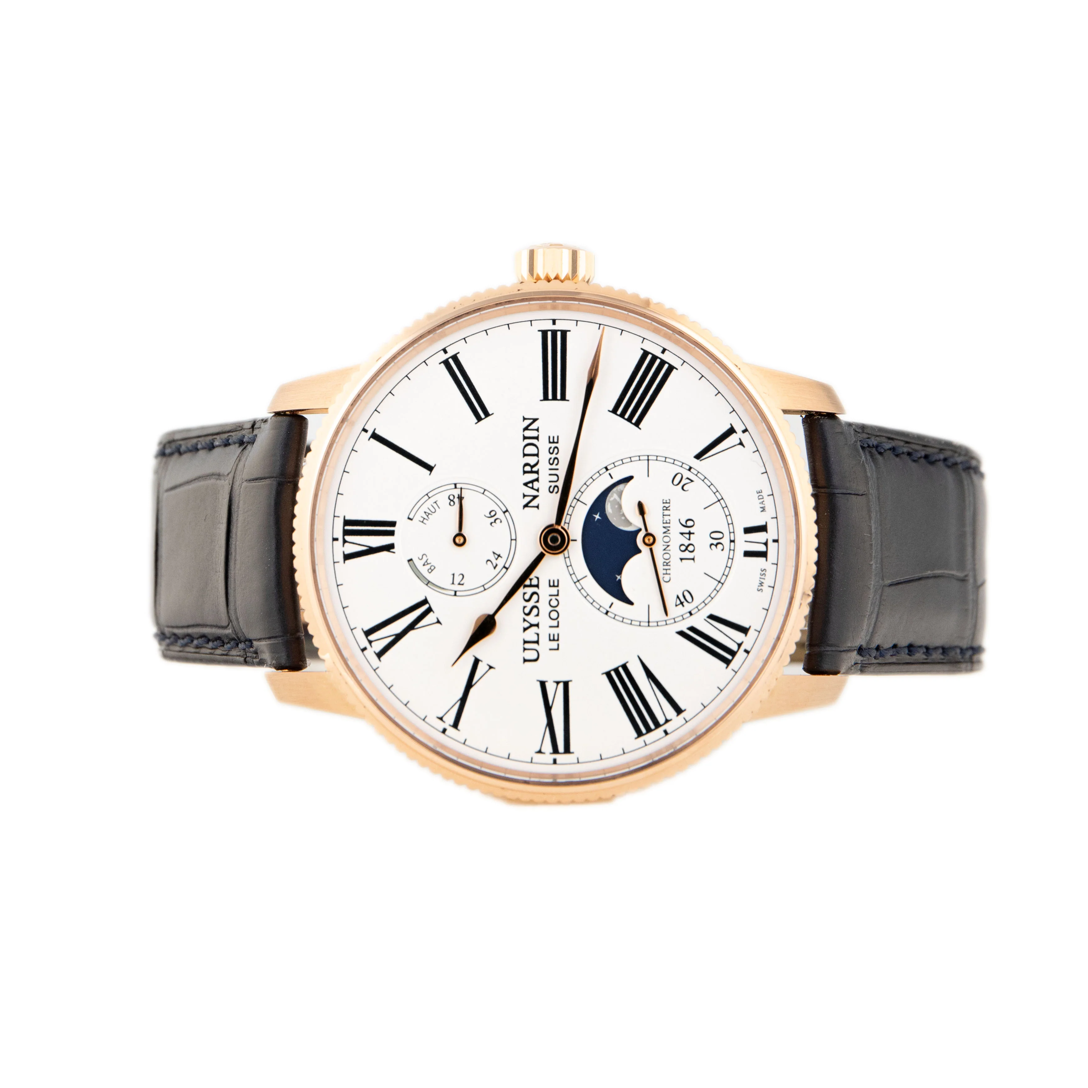Ulysse Nardin Marine Torpilleur Moonphase White Dial Rose Gold 42mm 1192-310-0A/1A - Image 2