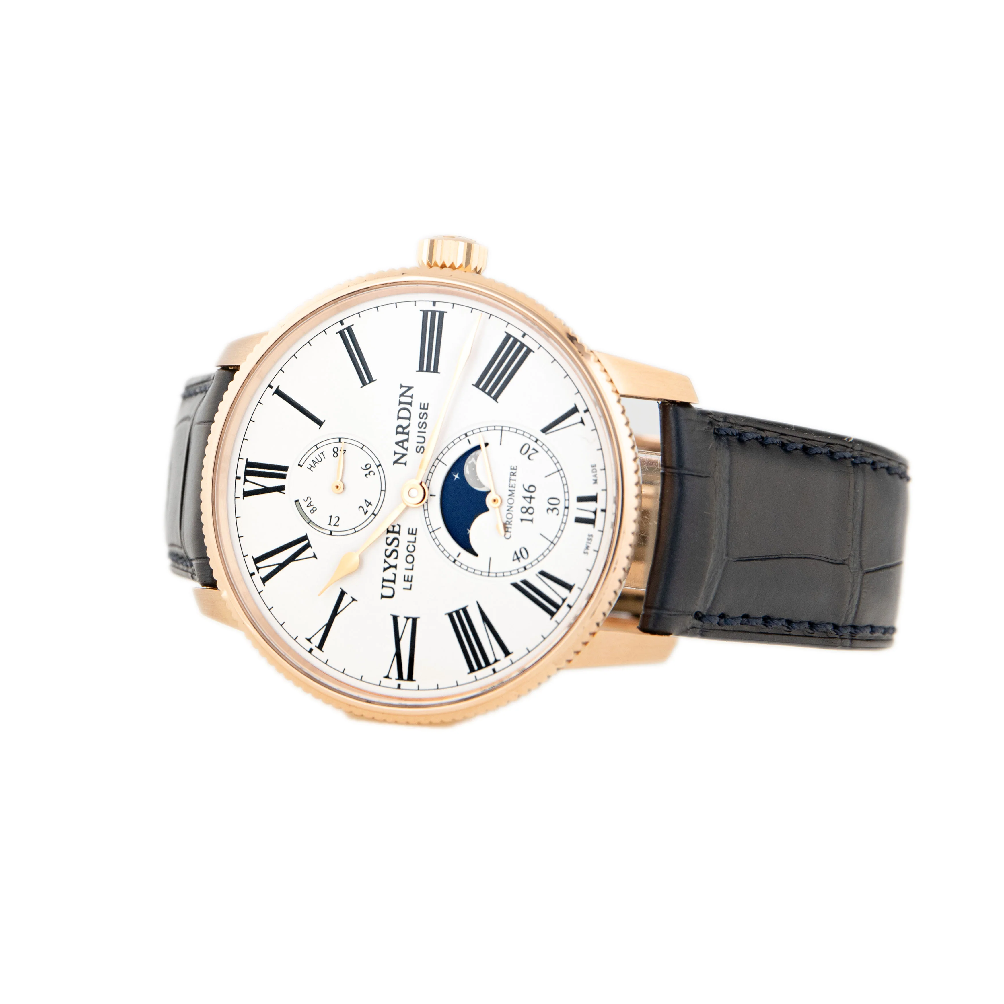 Ulysse Nardin Marine Torpilleur Moonphase White Dial Rose Gold 42mm 1192-310-0A/1A - Image 3