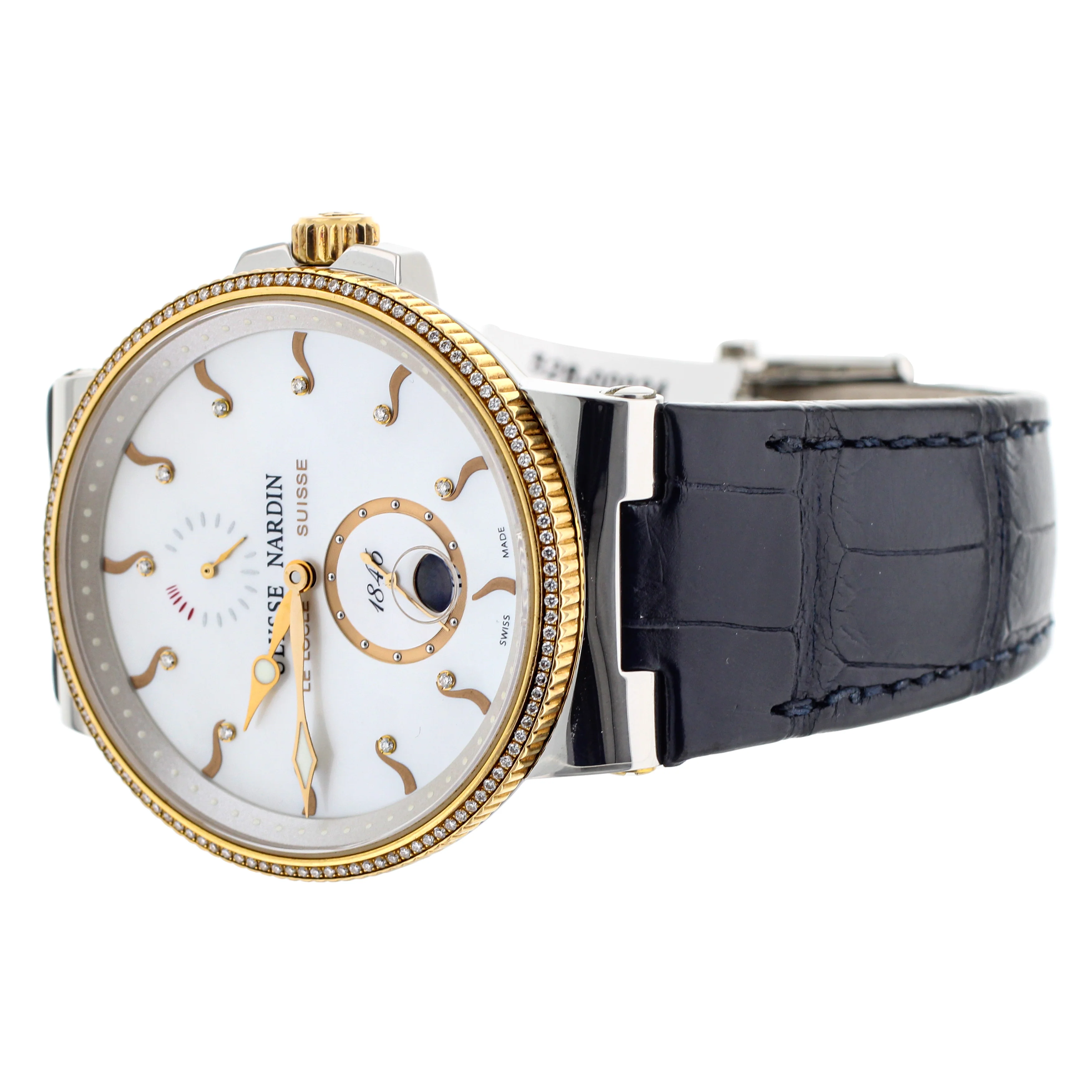 ULYSSE NARDIN MAXI MARINE MOTHER OF PEARL DIAMOND DIAL TWO TONE 41M 265-66 - Image 3