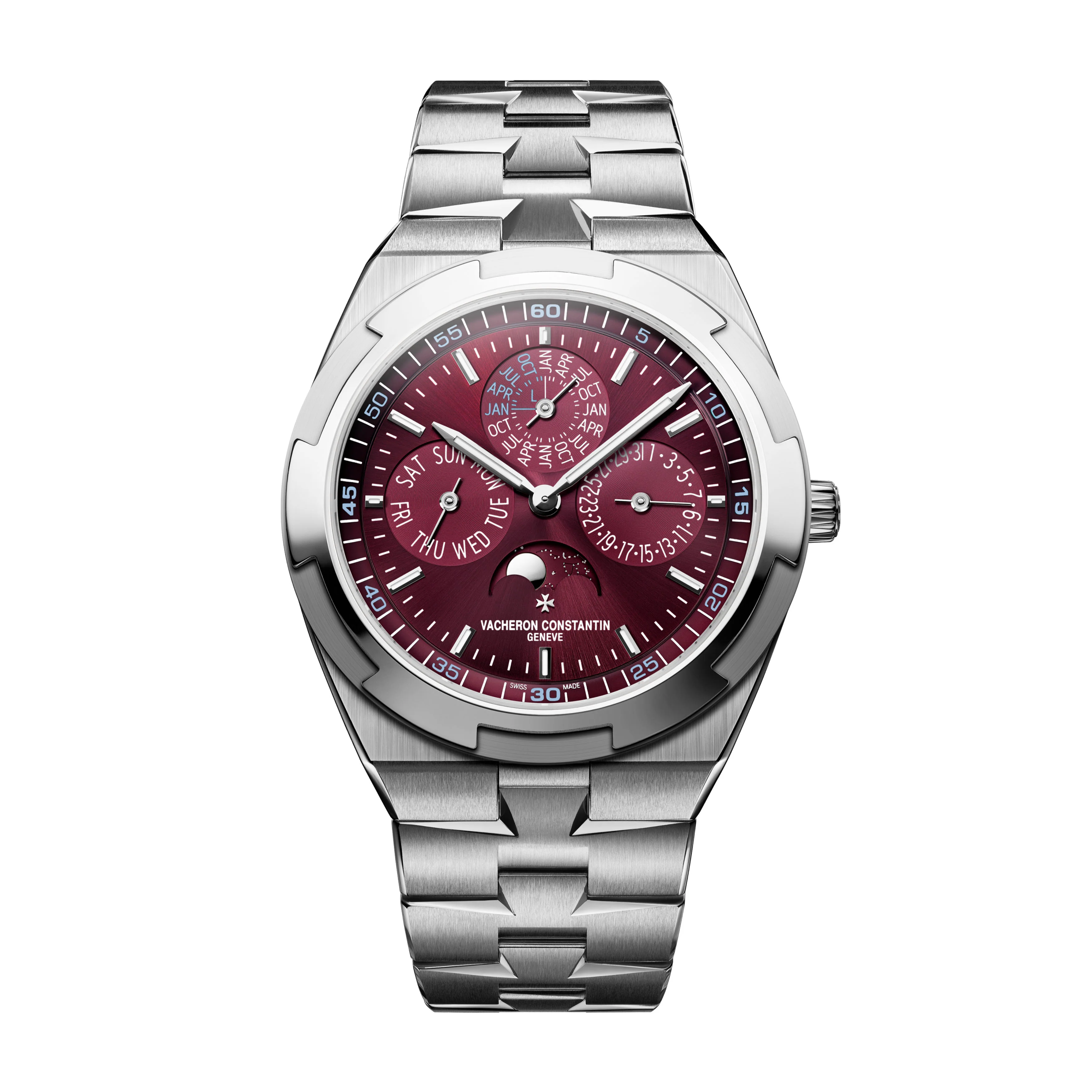 Vacheron Constantin Overseas Perpetual Calendar Ultra-Thin Watch, 41.5mm Burgundy Dial, 4300V/220G-H151