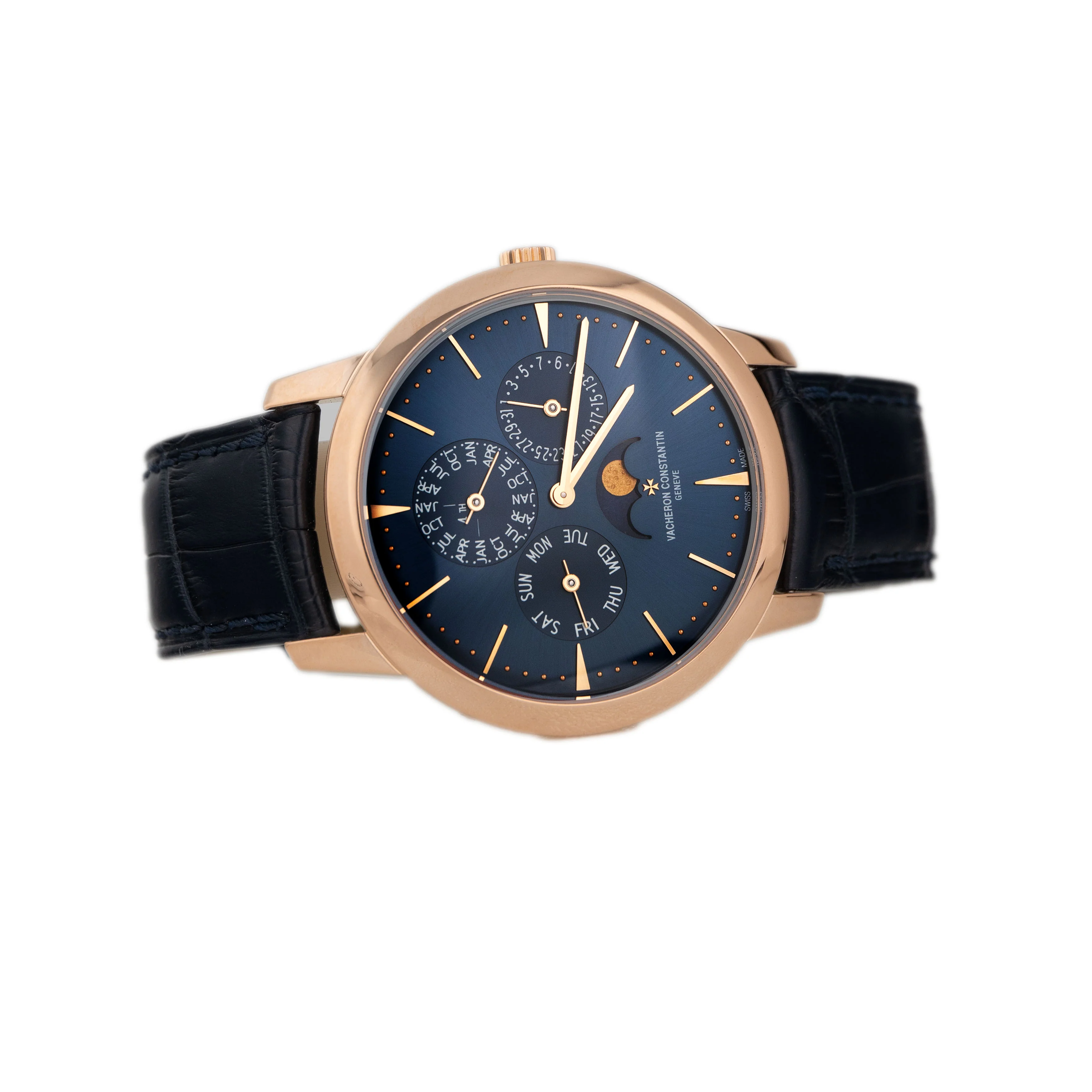Vacheron Constantin Patrimony Perpetual Calendar Ultra Thin Rose Gold Blue Dial 41mm 43175/000R-B519 Full Set - Image 4