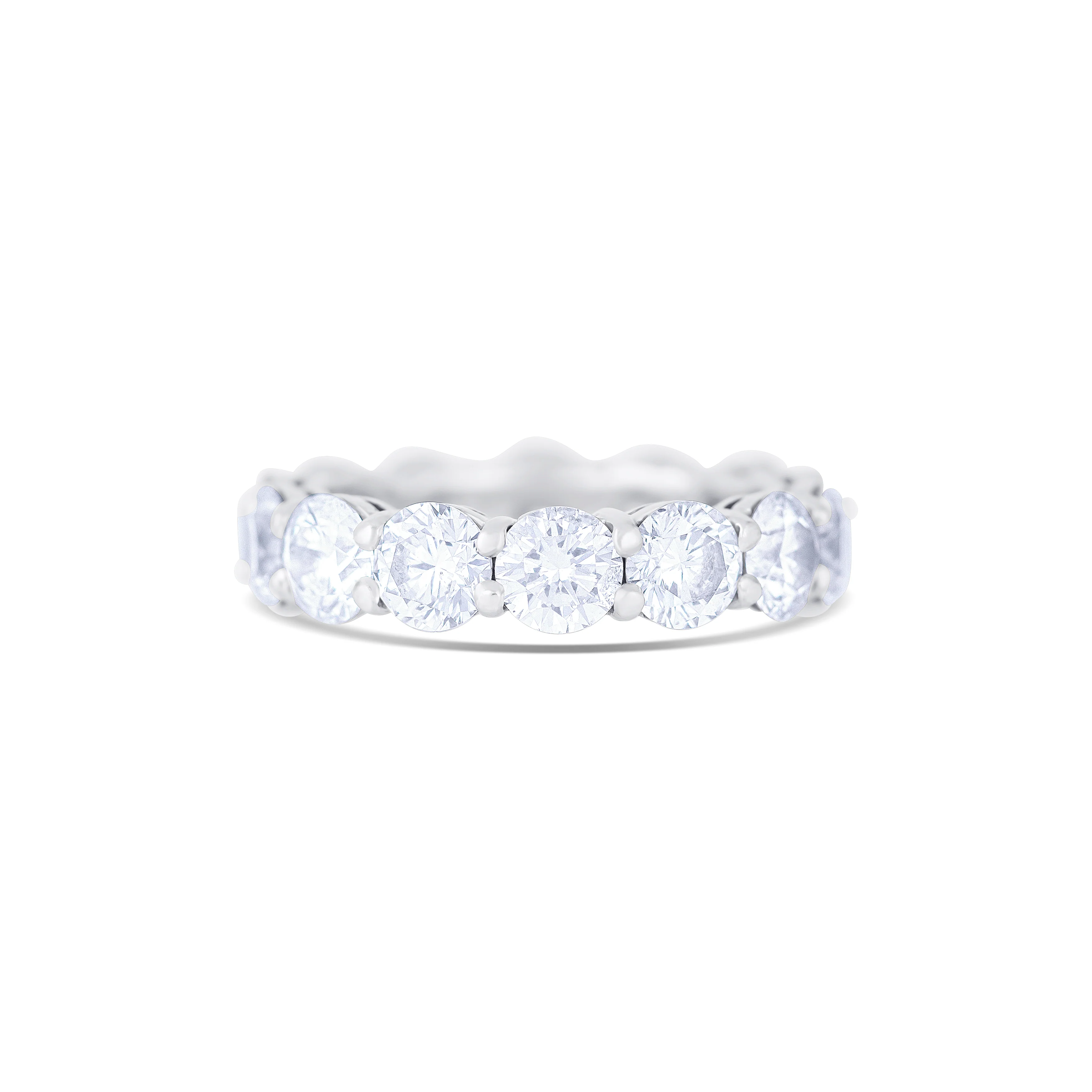 White Gold Round Cut Diamond Eternity Band