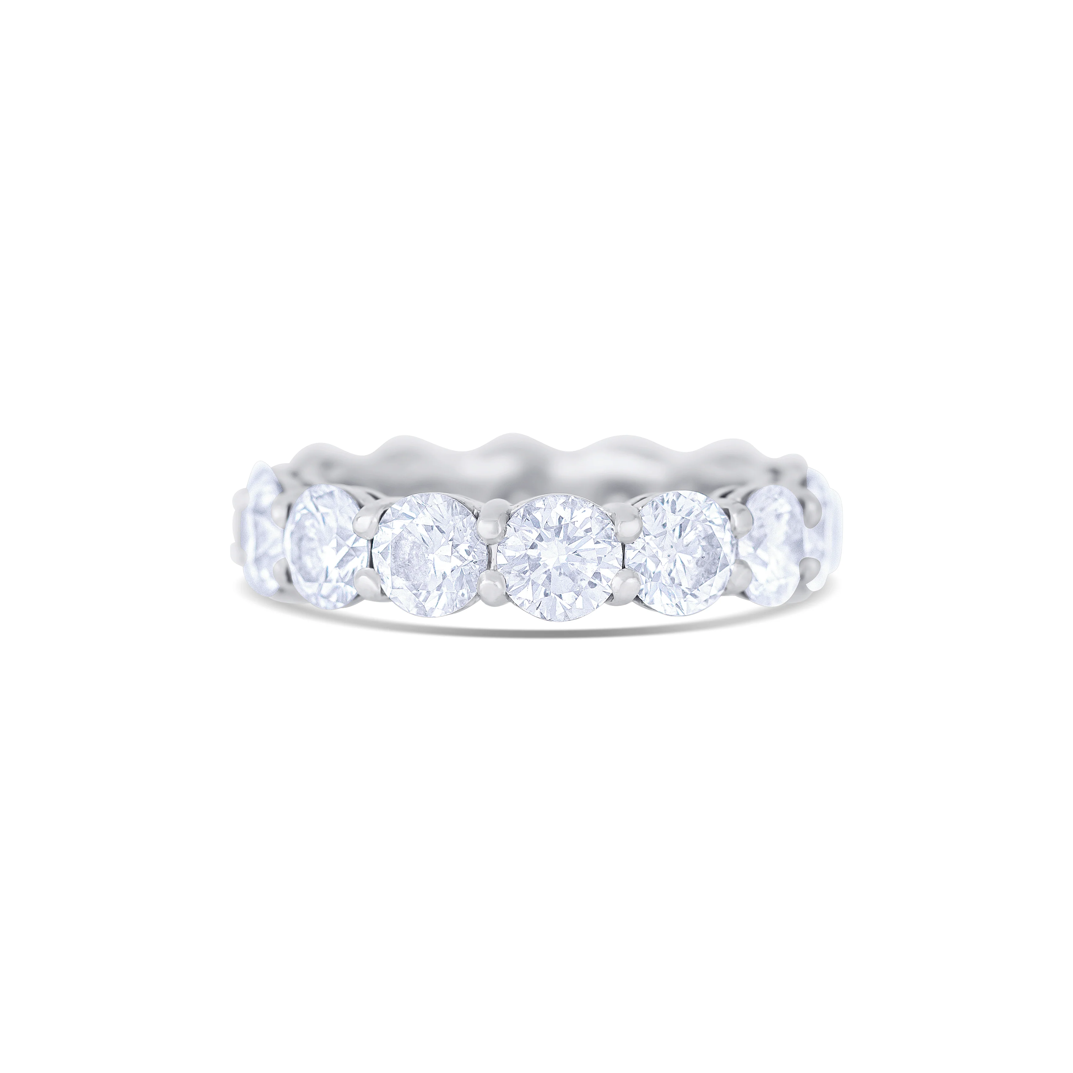 White Gold Round Cut Diamond Eternity Band - Image 2